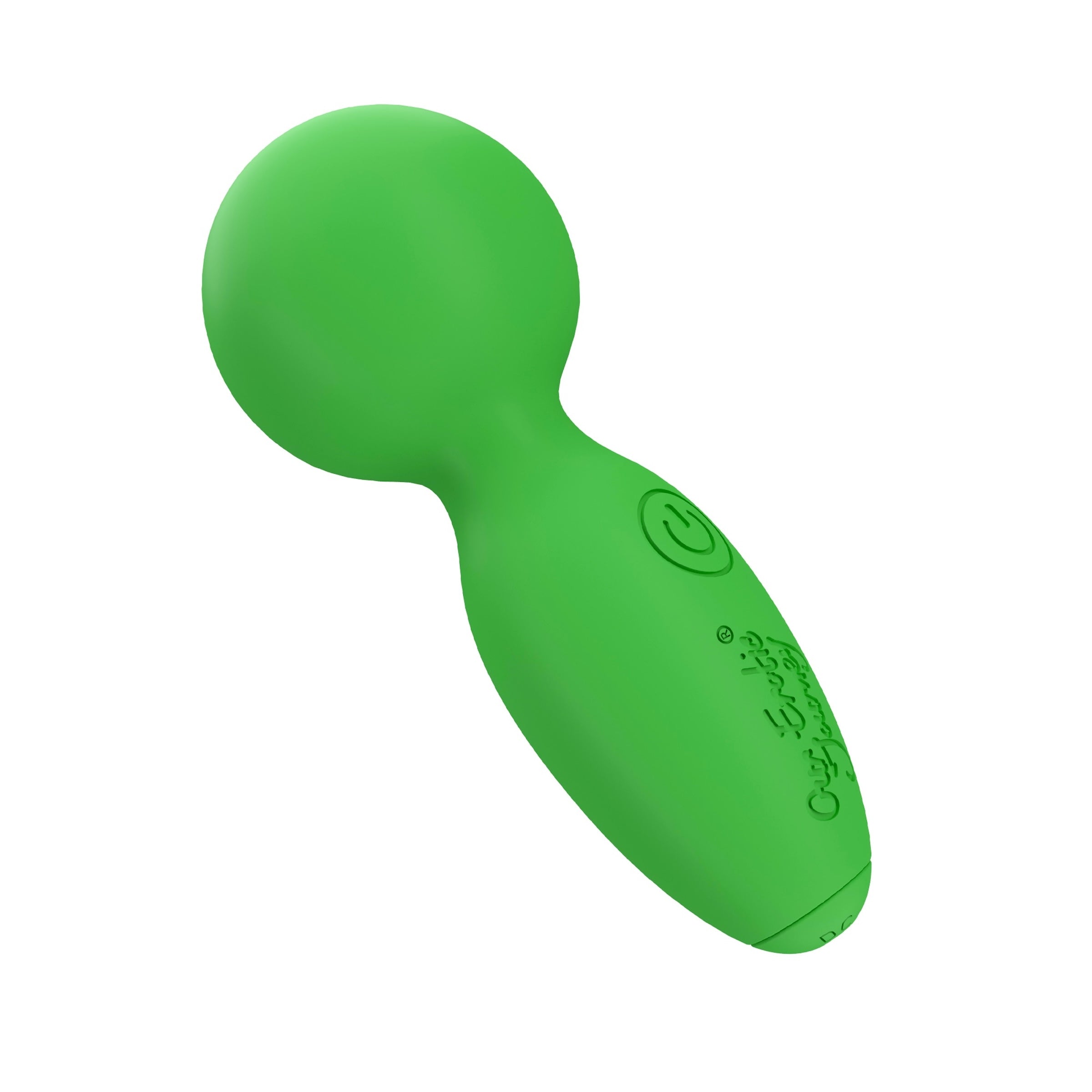 Go Glow Mini Wand in glow green silicone, compact and discreet design, perfect for pleasure and relaxation.