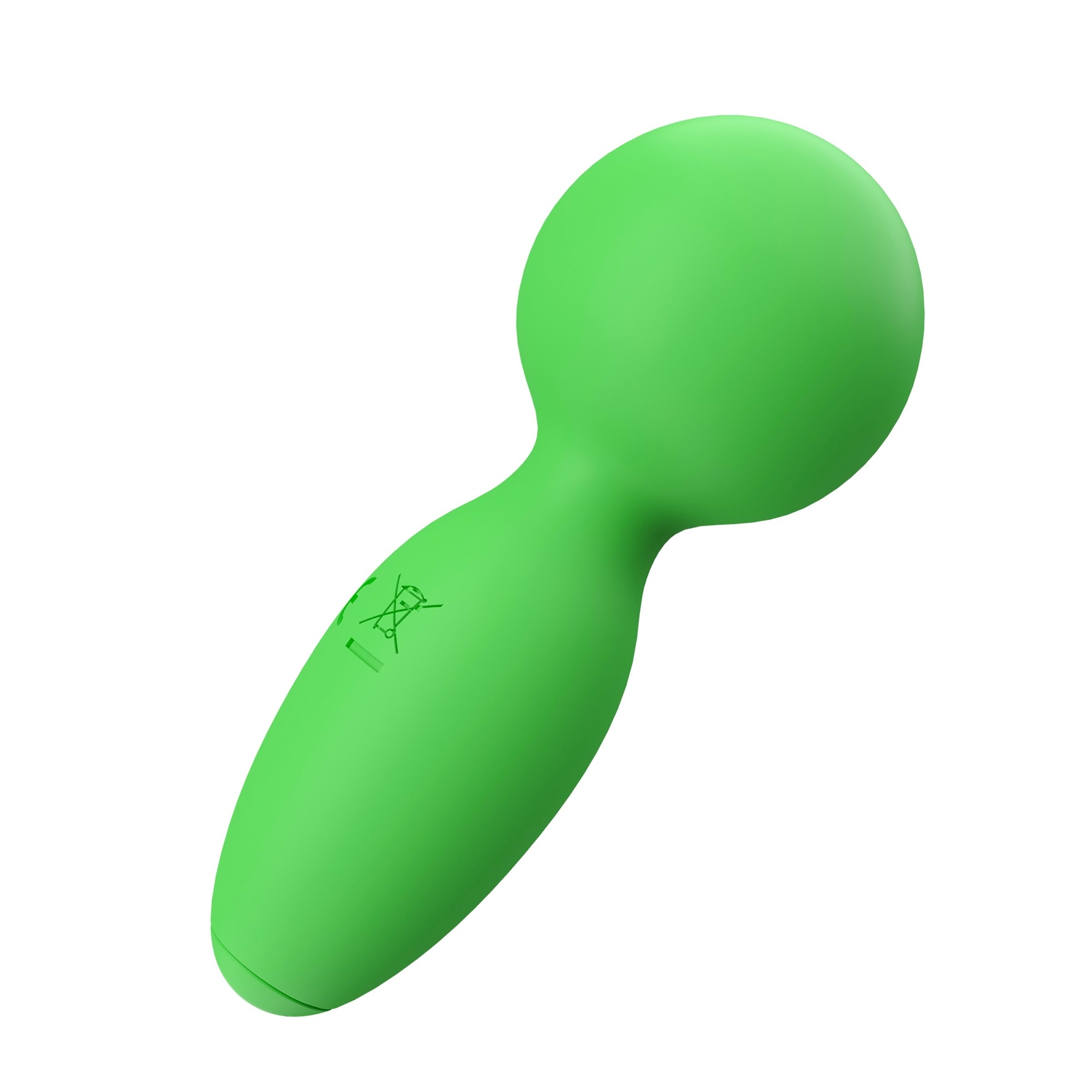 Go Glow Mini Wand in glow green silicone, compact and discreet design, perfect for pleasure and relaxation.