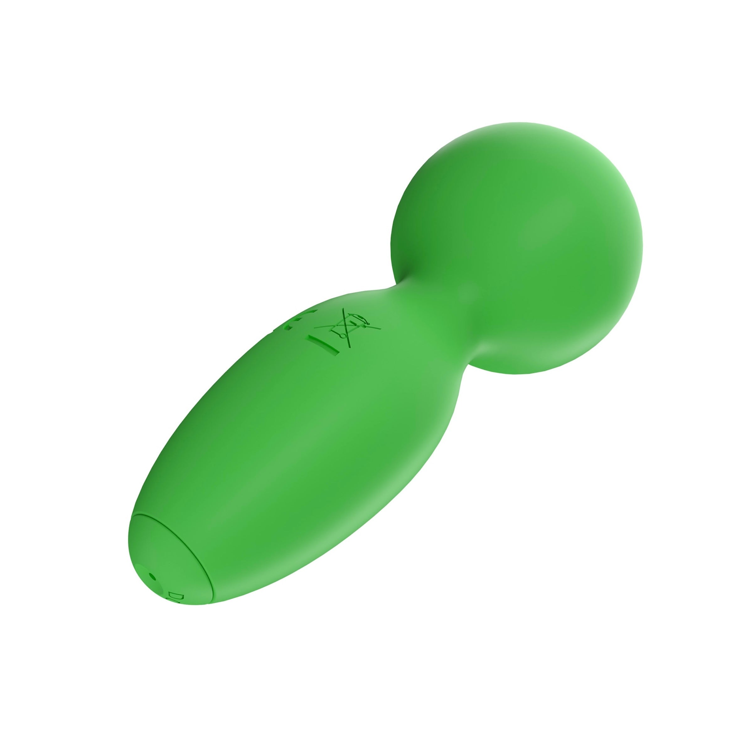 Go Glow Mini Wand in glow green silicone, compact and discreet design, perfect for pleasure and relaxation.