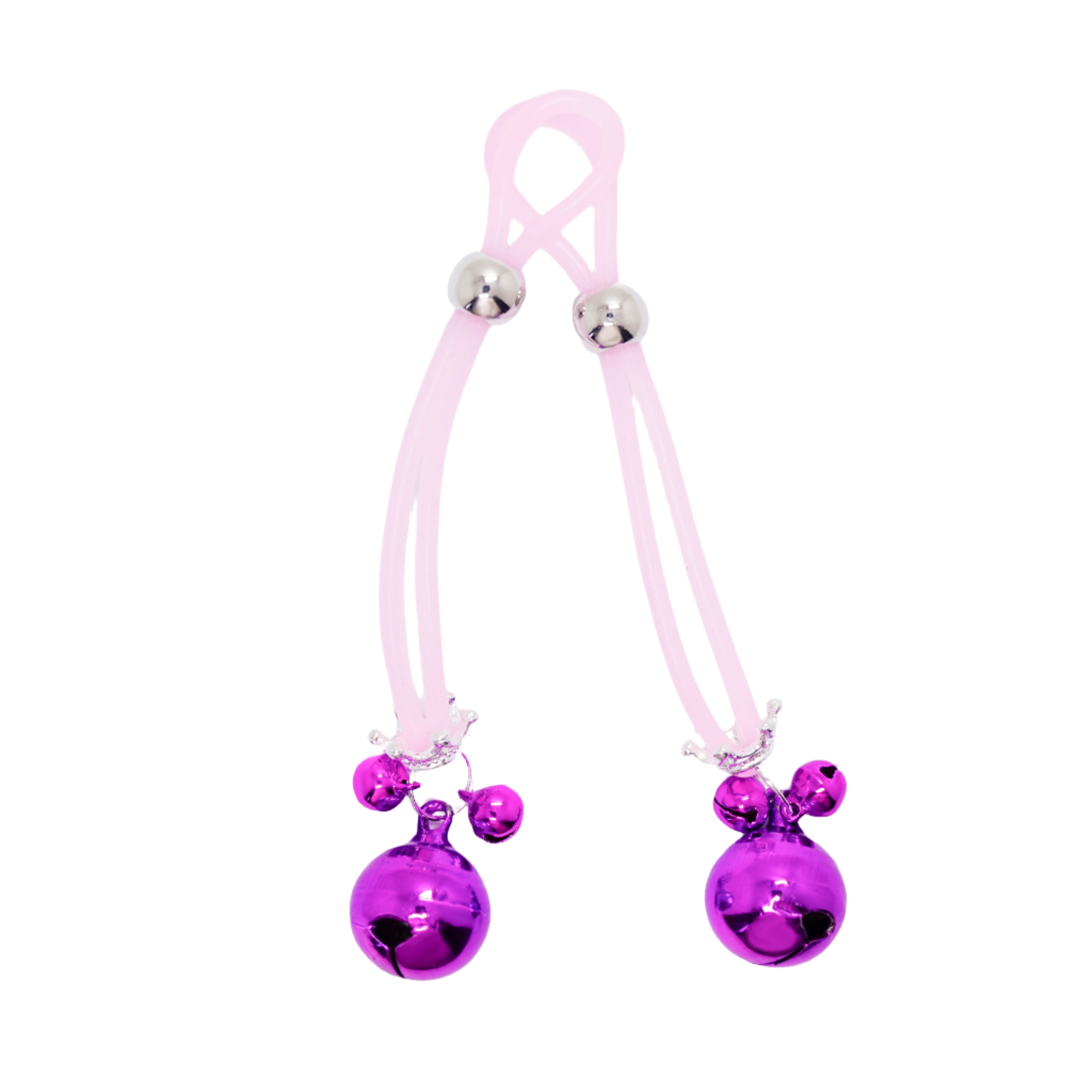 Go Glow Nipple Gems featuring silver and purple designs, adjustable for comfort, perfect for playful occasions.