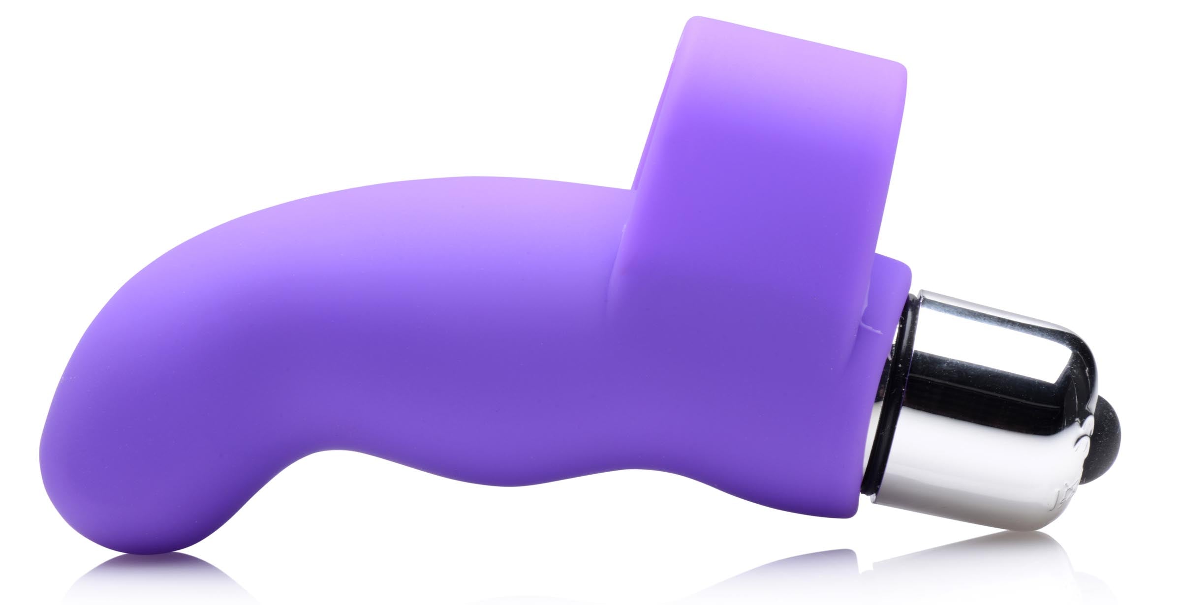 G-Thrill Silicone Finger Vibe in purple, featuring a sleek design and ribbed texture for G-spot stimulation.