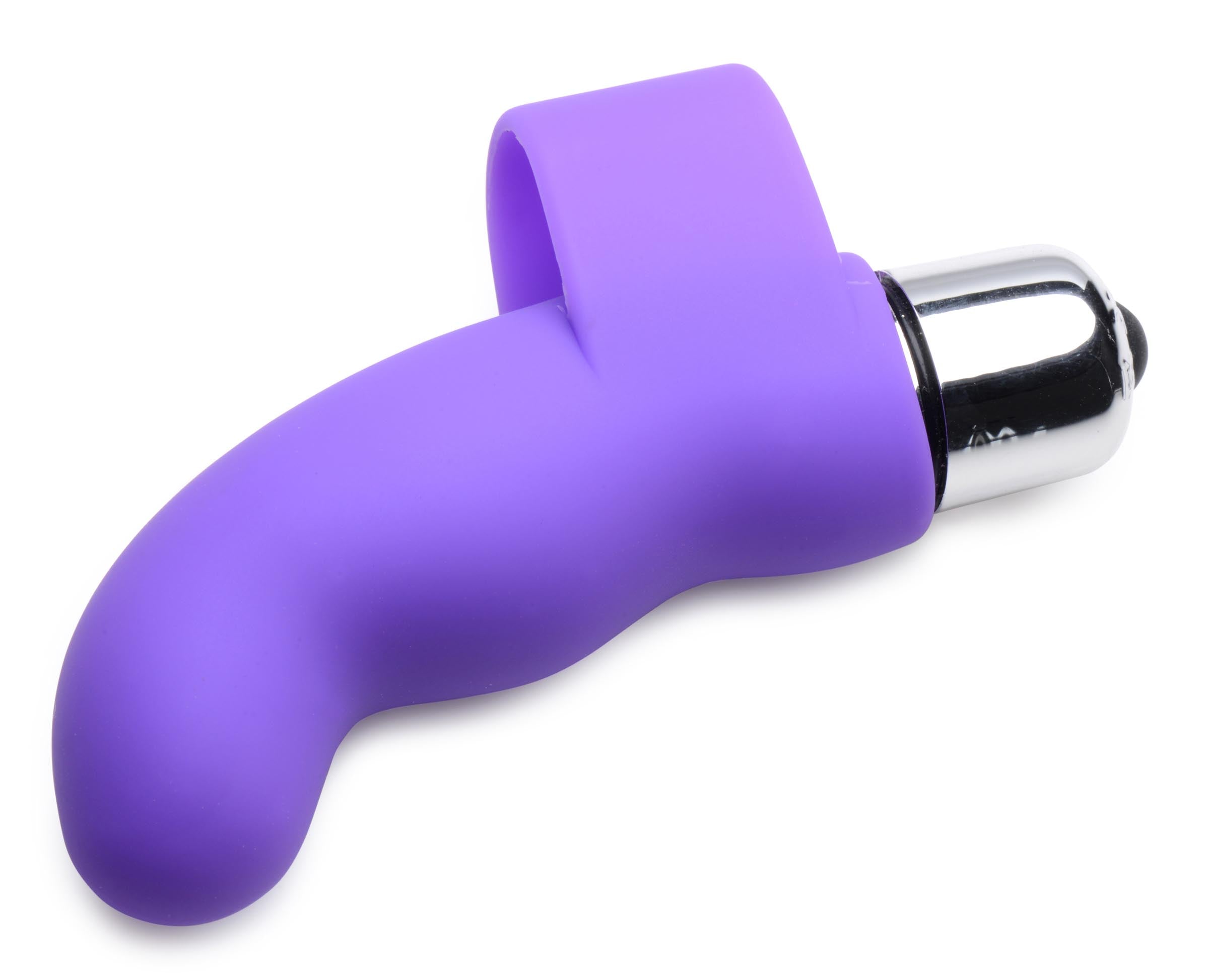 G-Thrill Silicone Finger Vibe in purple, featuring a sleek design and ribbed texture for G-spot stimulation.