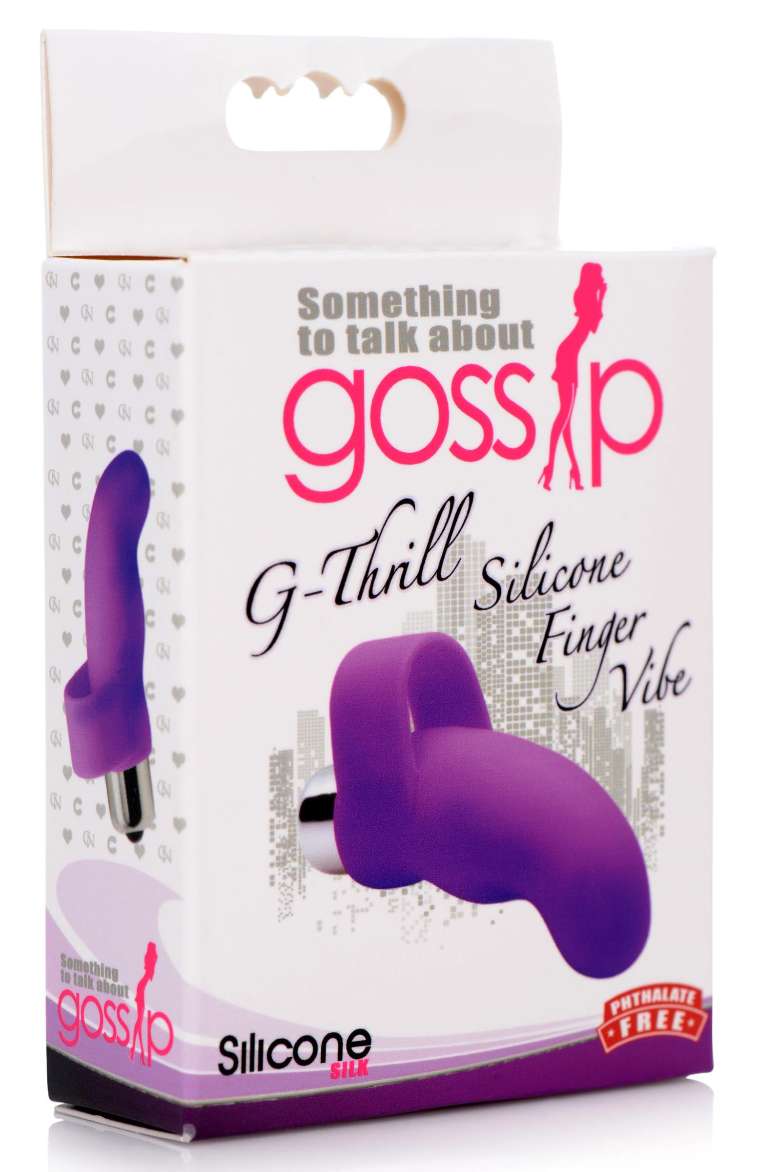 G-Thrill Silicone Finger Vibe in purple, featuring a sleek design and ribbed texture for G-spot stimulation.