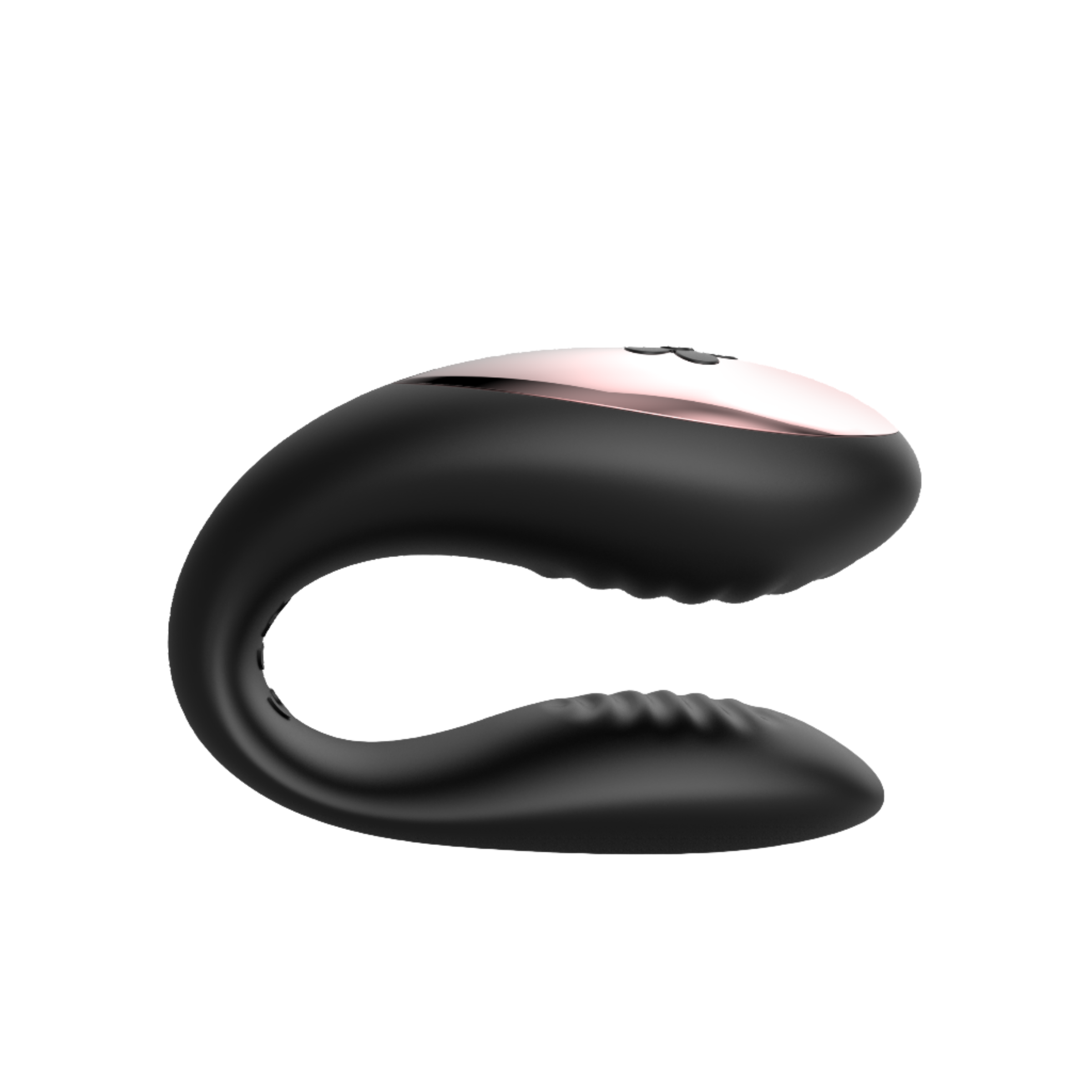 Harmonix Duo Pulse Couples App Control Vibe in a sleek C-shaped design, made from medical-grade silicone, showcasing its dual motors and app control feature.