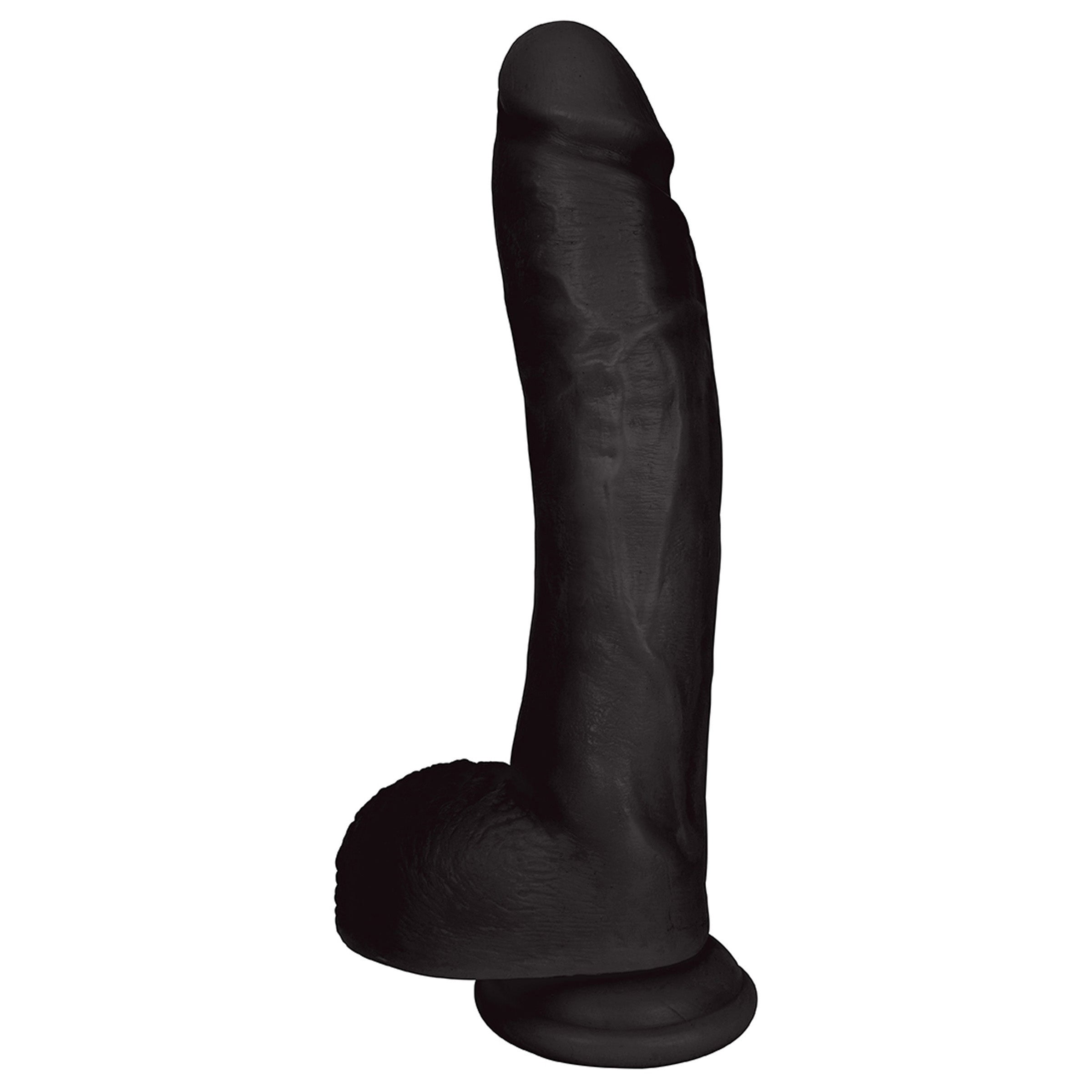 JOCK 10 Inch Dong with Balls in black, showcasing realistic design and strong suction cup base.