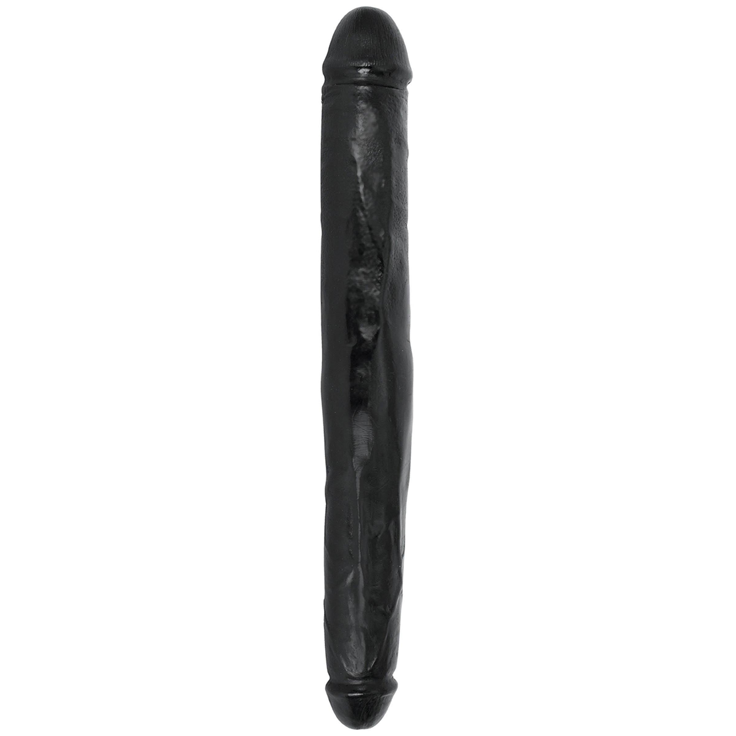JOCK 18 Inch Tapered Double Dong in black, showcasing its dual heads and impressive length for enhanced pleasure.