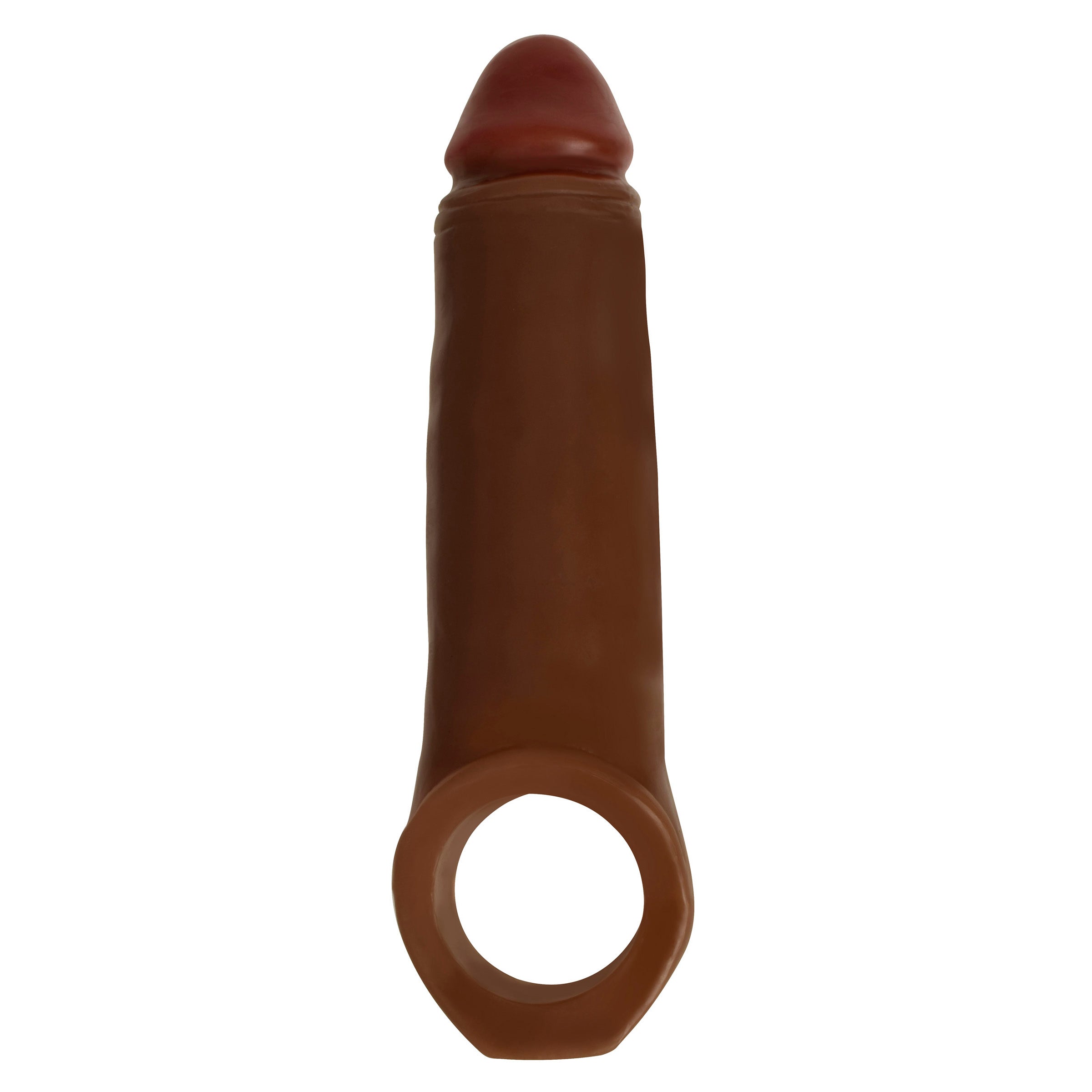Jock 2 Inch Penis Enhancer with Ball Strap in dark color, showcasing its realistic design and secure fit.