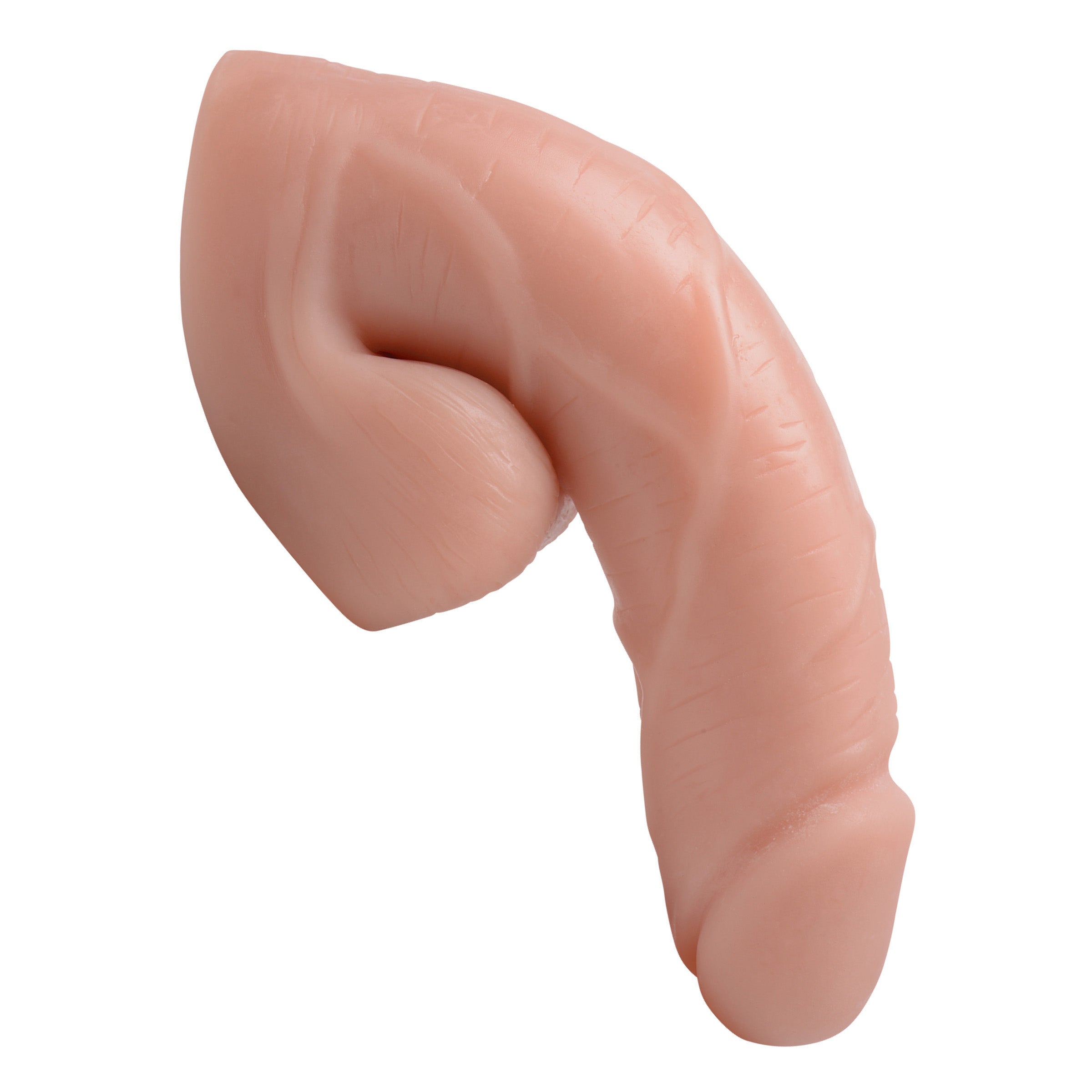 Large Bulge Packer Dildo in light color, showcasing realistic details and soft texture for comfort.