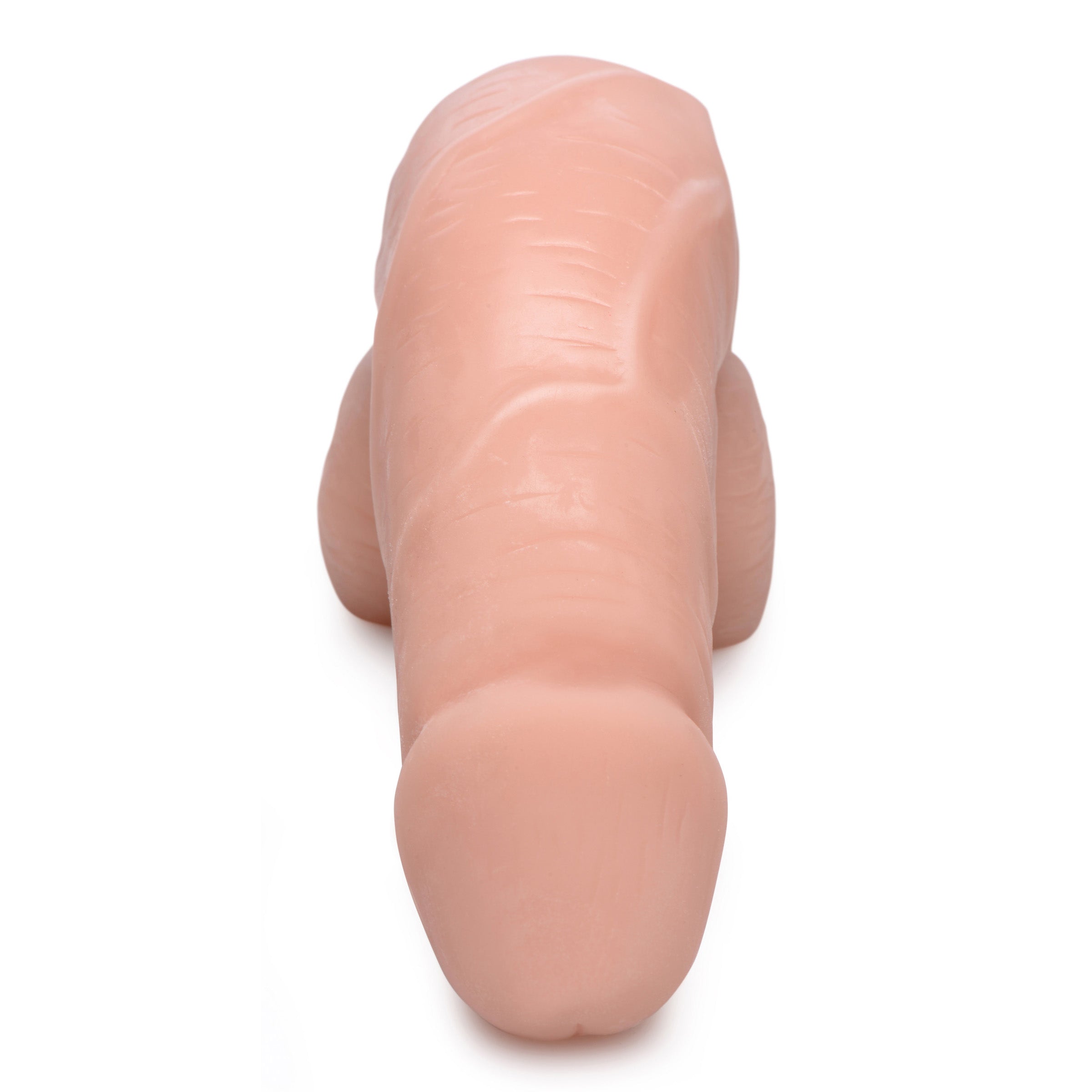 Large Bulge Packer Dildo in light color, showcasing realistic details and soft texture for comfort.