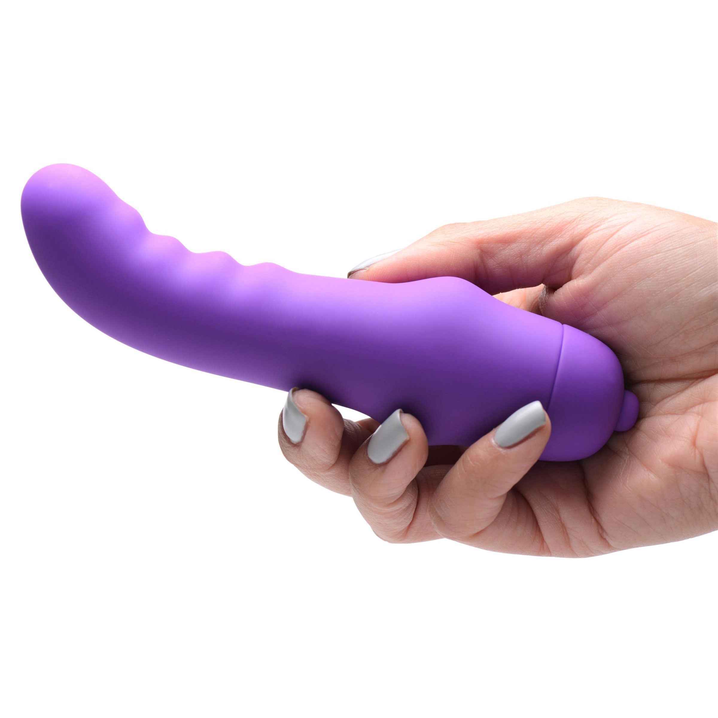 Lil Wavy 7X Mini Silicone G-Spot Vibe in violet, showcasing its curved shaft and sleek design.