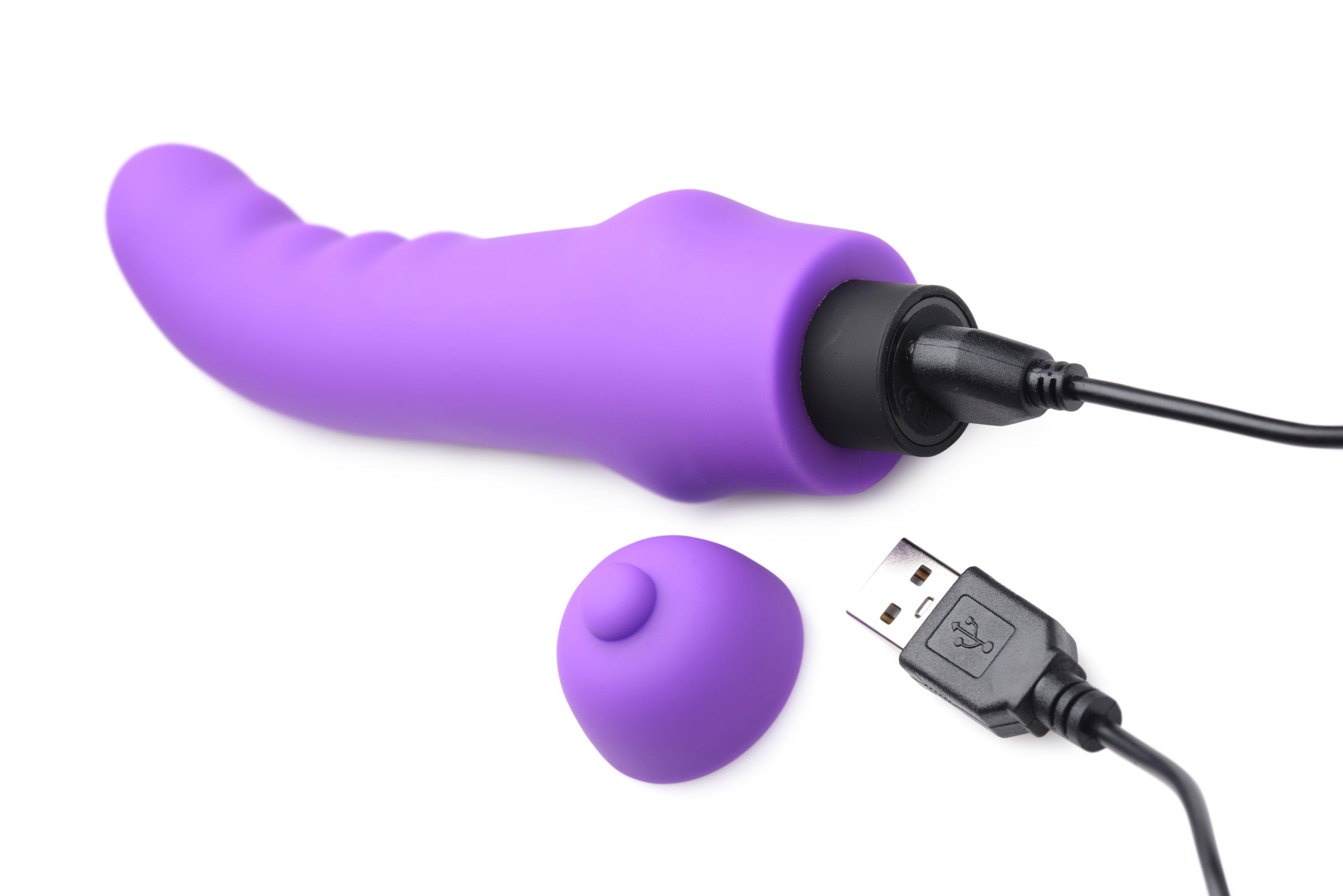 Lil Wavy 7X Mini Silicone G-Spot Vibe in violet, showcasing its curved shaft and sleek design.
