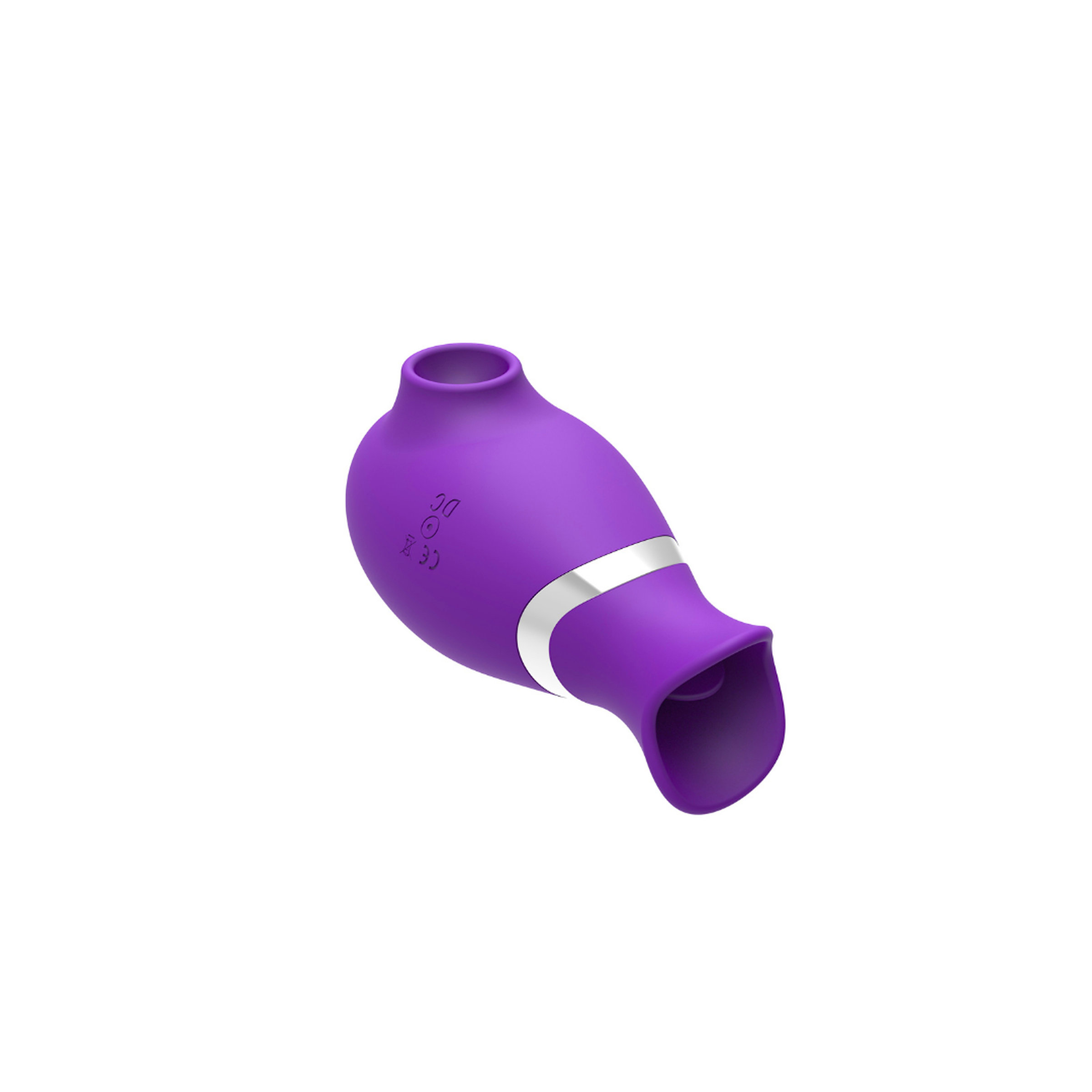 Little Secret Dual Action Air Suction Mini Massager in soft silicone, designed for discreet pleasure with a flickering tongue end and adjustable air pulsation.