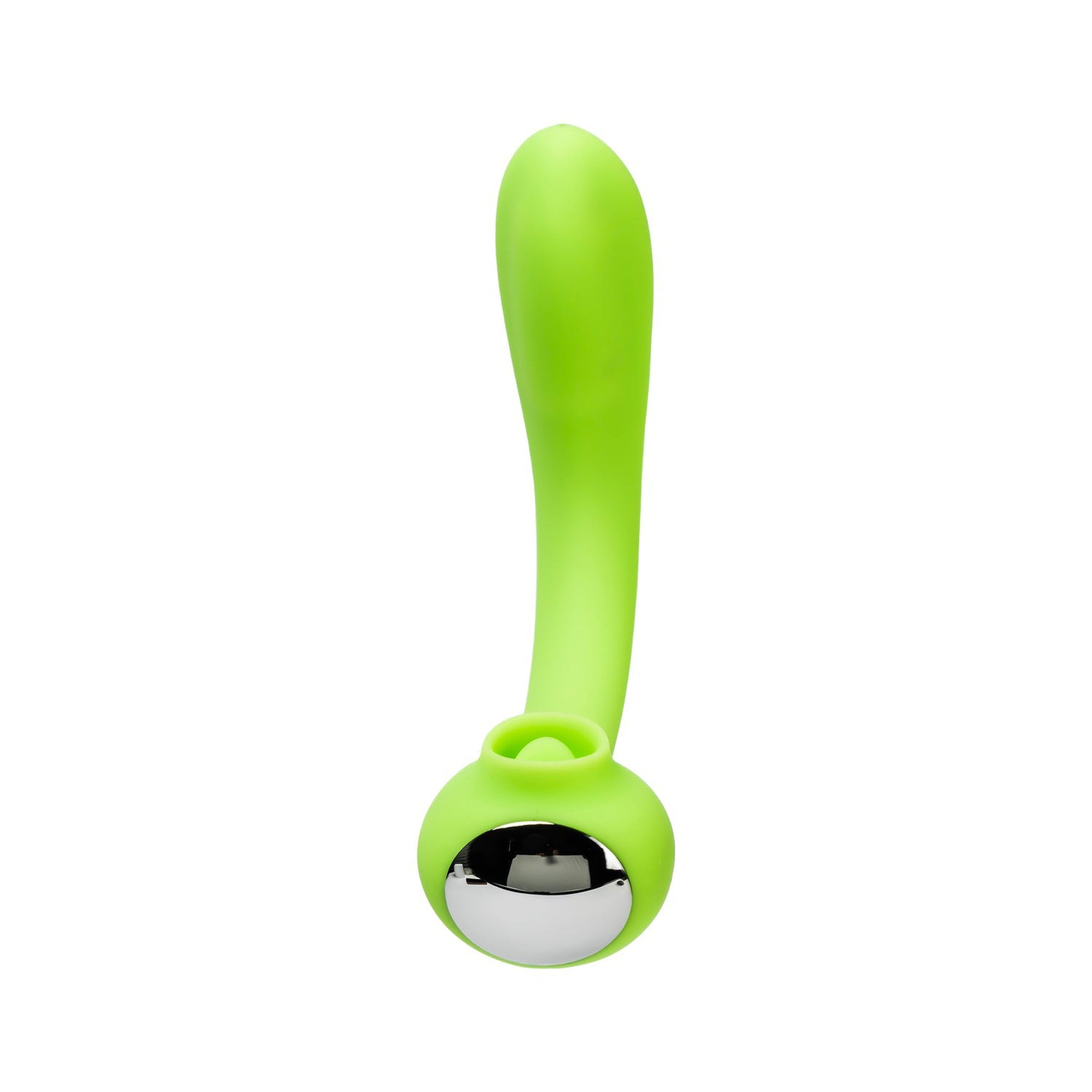 Lunar Licker Bendable Clitoral & G-Spot Vibrator in a sleek design, showcasing its flexible shape and dual stimulation features.