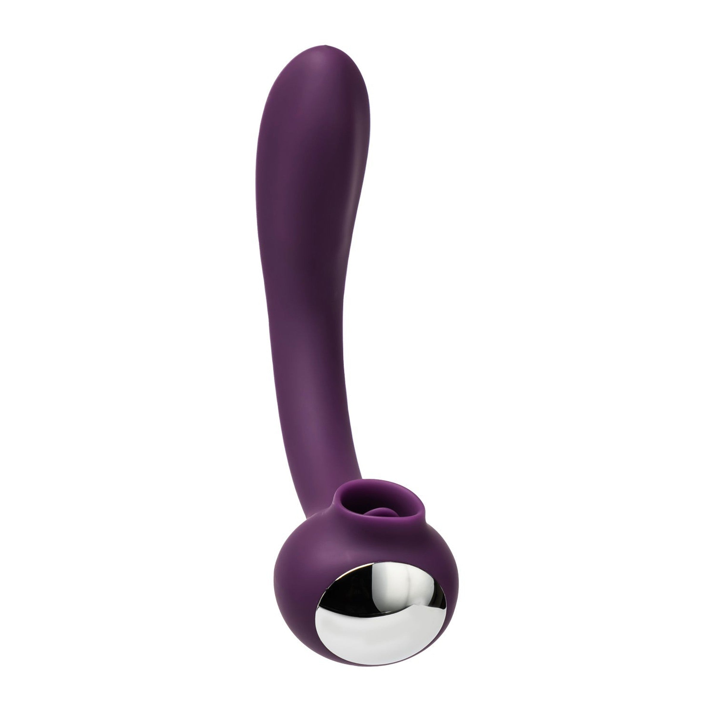 Lunar Licker Bendable Clitoral & G-Spot Vibrator in a sleek design, showcasing its flexible shape and dual stimulation features.