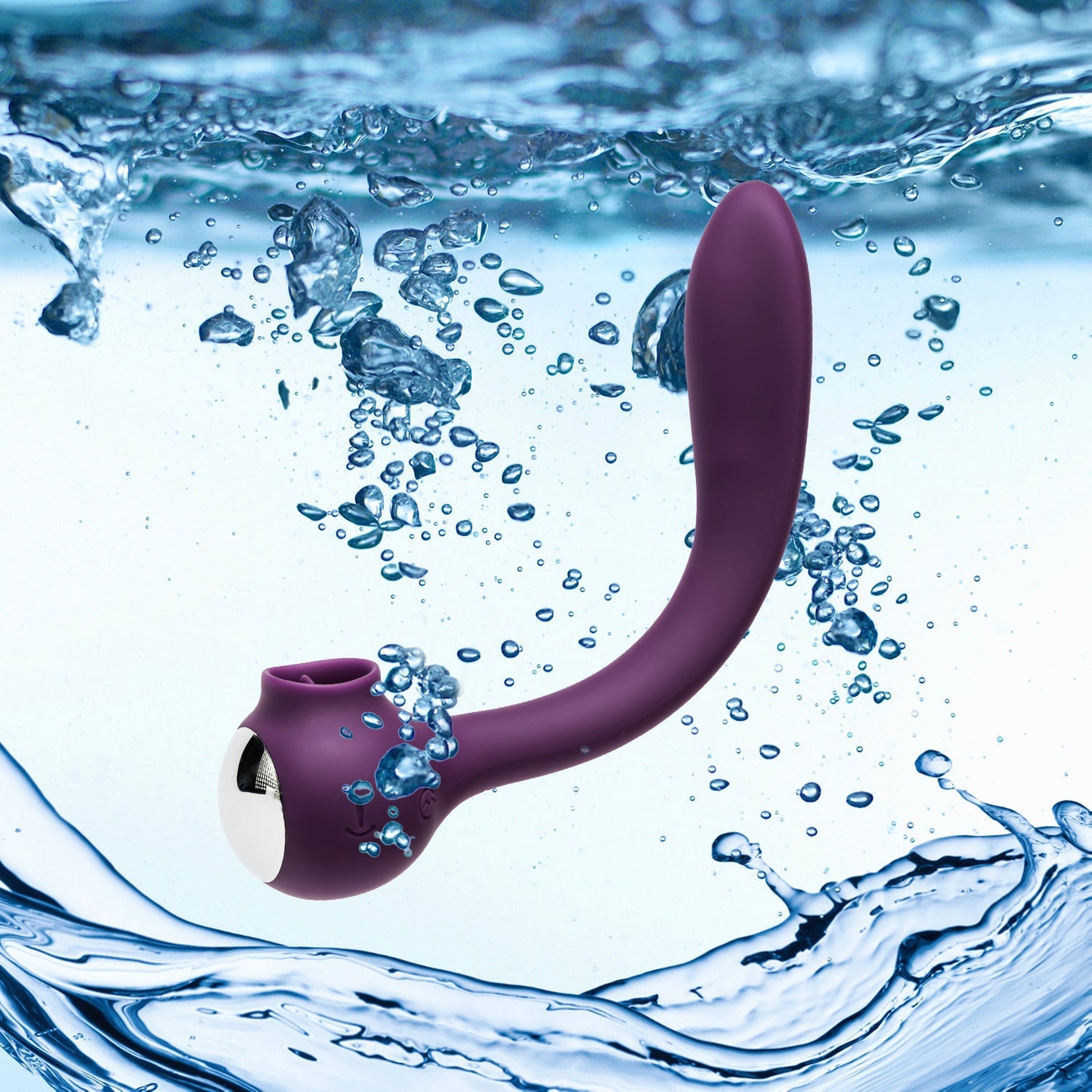 Lunar Licker Bendable Clitoral & G-Spot Vibrator in a sleek design, showcasing its flexible shape and dual stimulation features.