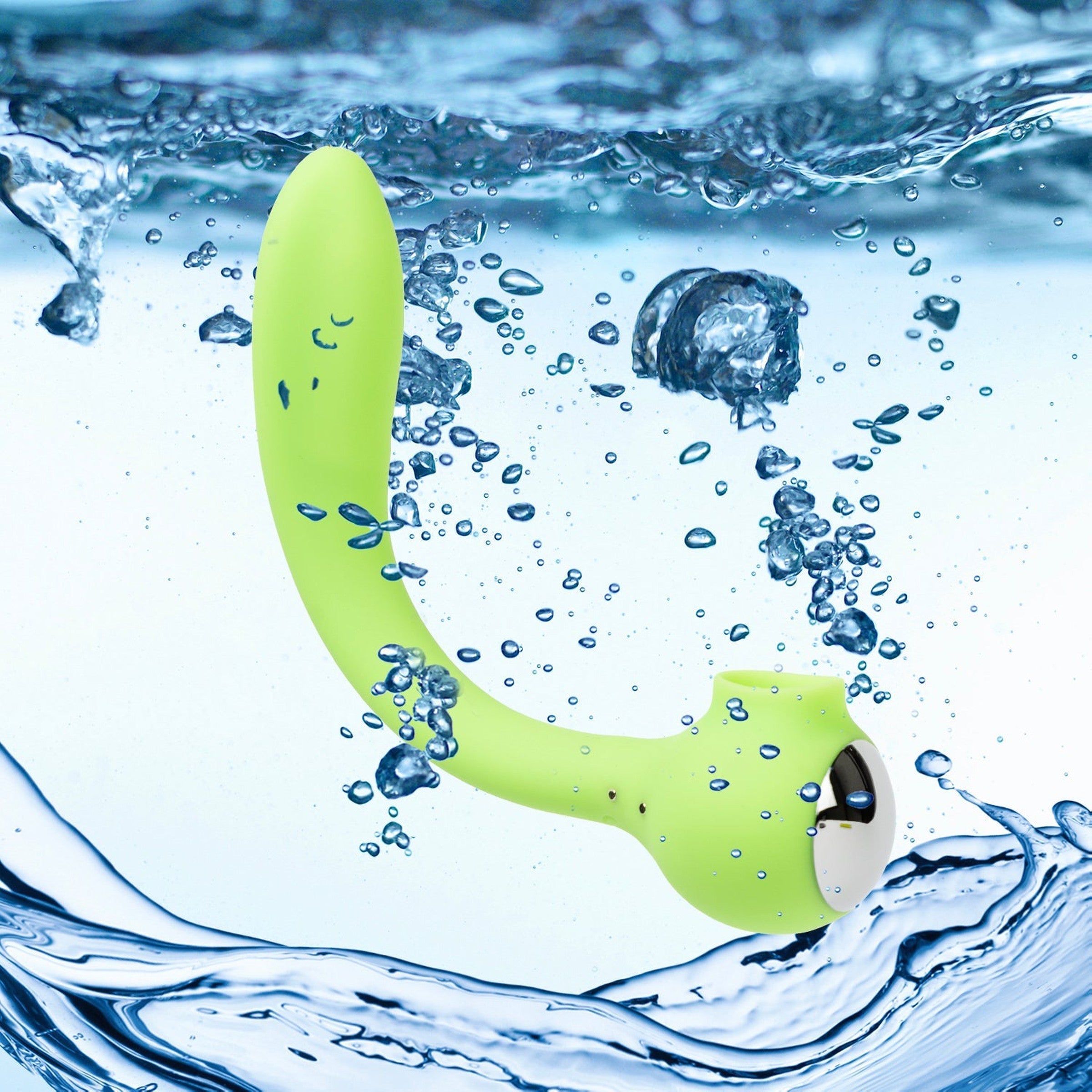 Lunar Licker Bendable Clitoral & G-Spot Vibrator in a sleek design, showcasing its flexible shape and dual stimulation features.