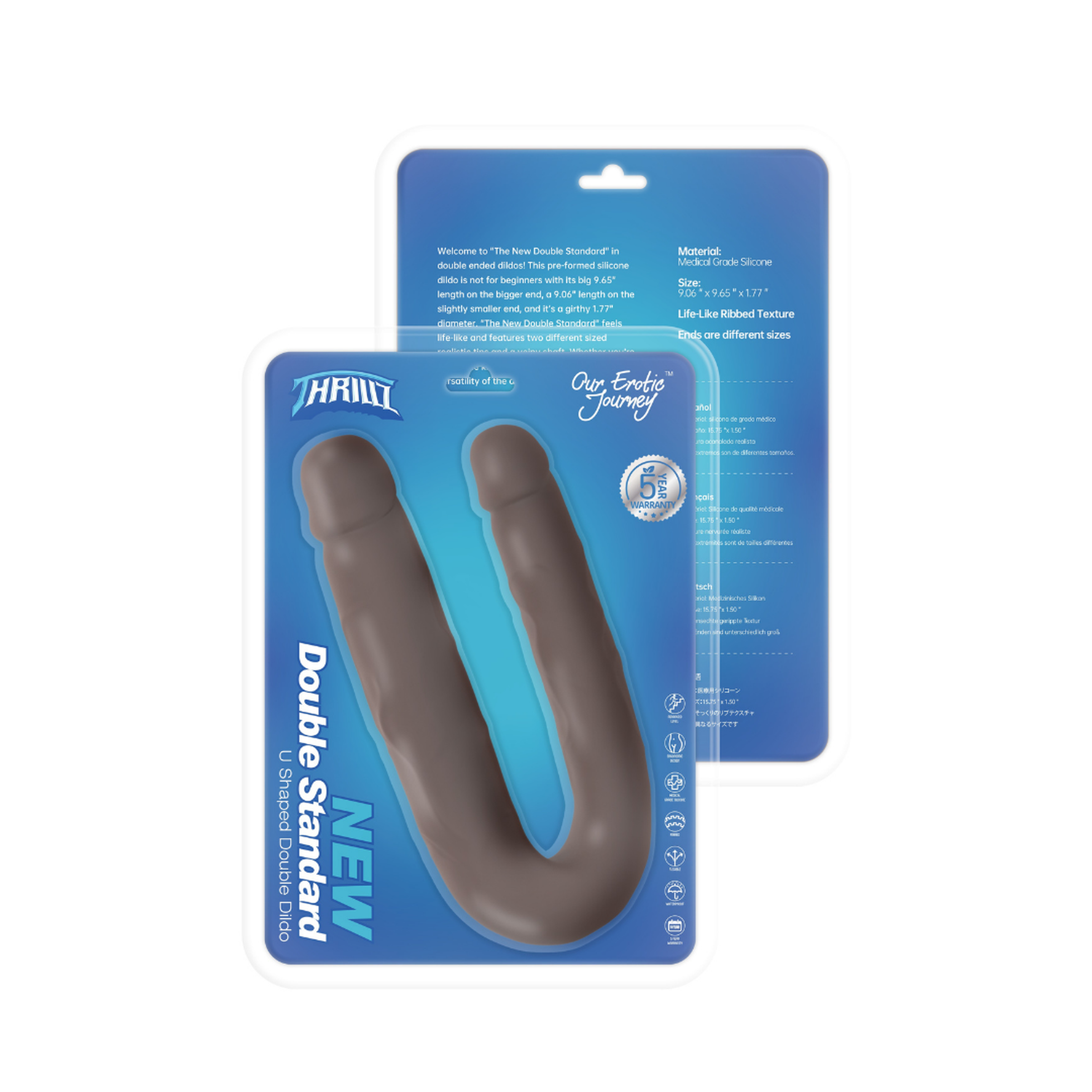 Main New Double Standard U Shaped Double Ended Dildo image