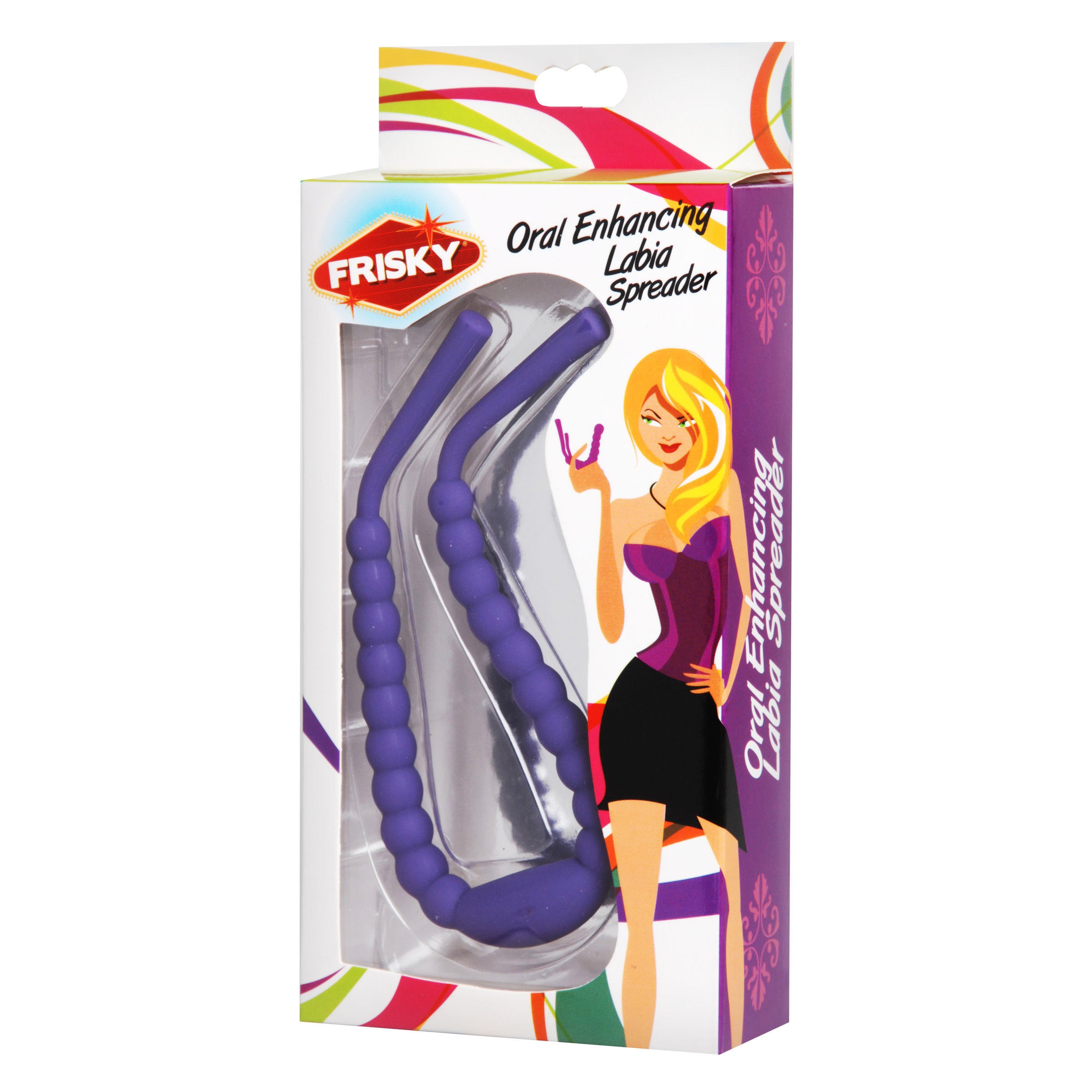 Oral Enhancing Hands Free Labia Spreader in purple, designed for G-spot stimulation and hands-free use, made from body-safe silicone.