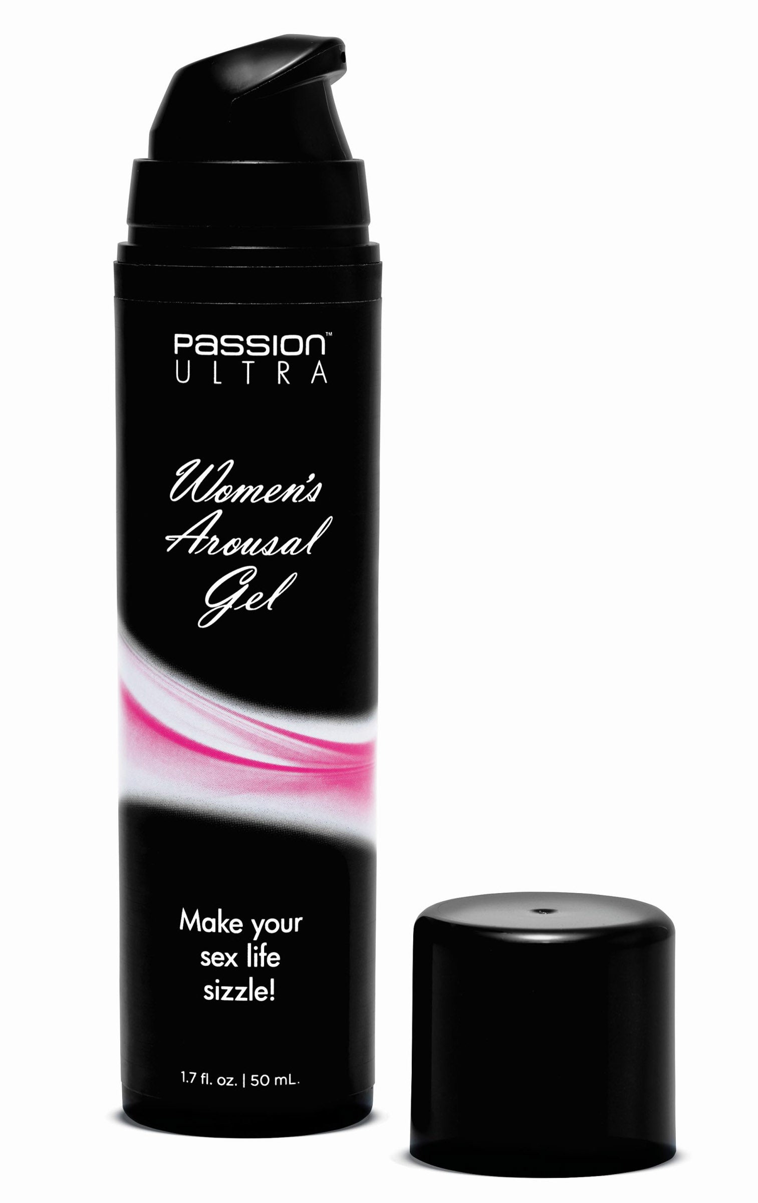 Passion Arousal Gel with L-Arginine for Women in a clear bottle, designed for enhancing sensitivity and pleasure during intimate moments.
