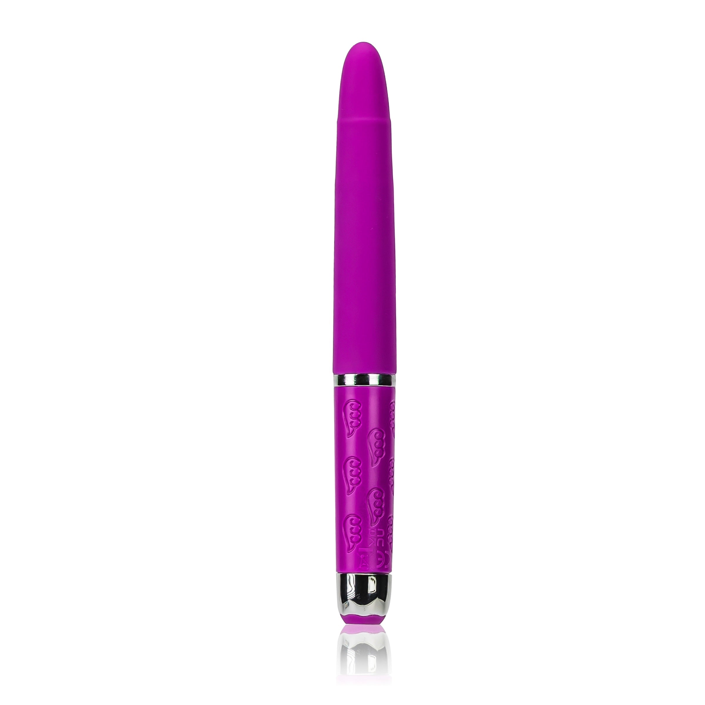 Pleasure Pen Slim Vibrator in sleek design, showcasing its smooth silicone finish and compact size.