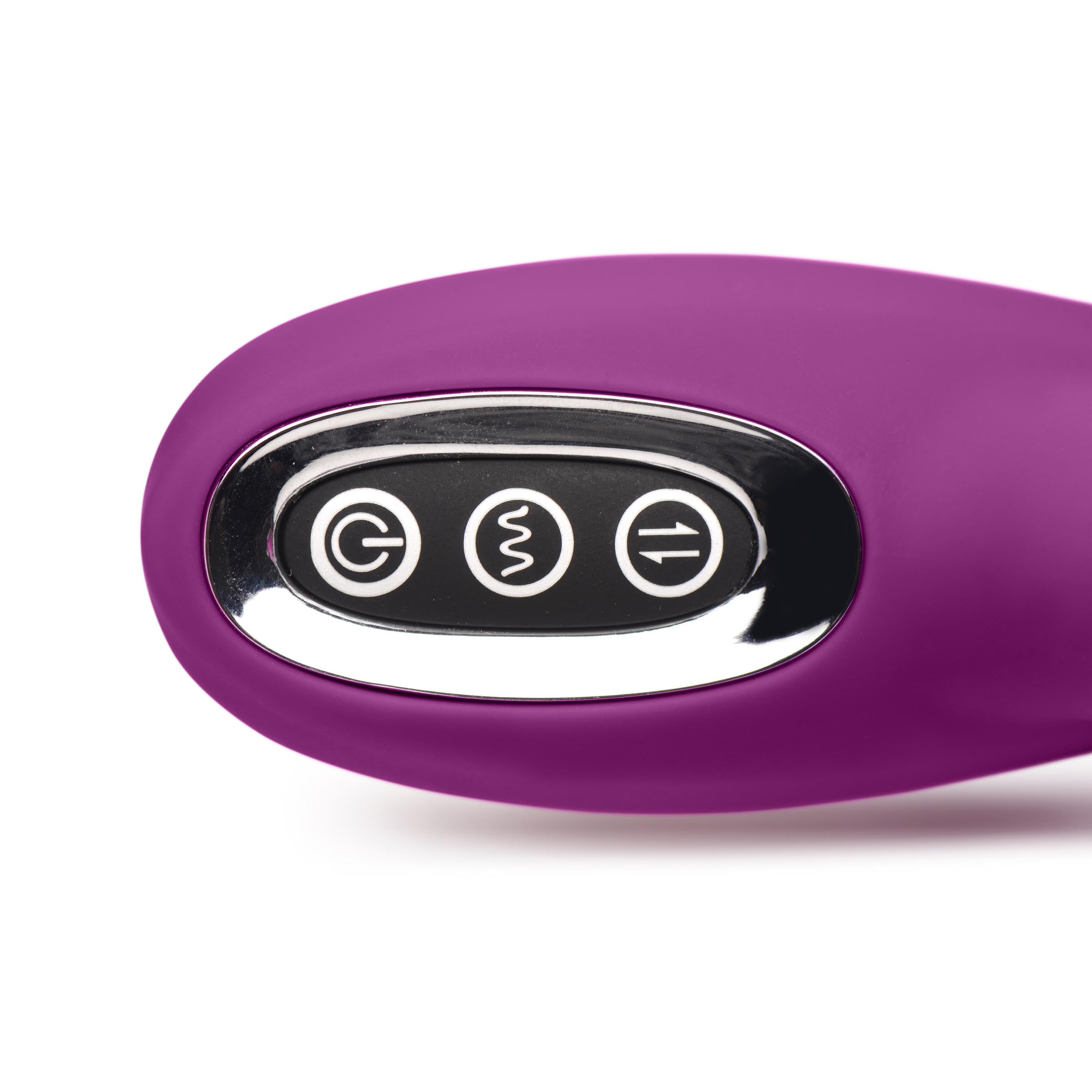 Quivers 10X Silicone G-spot Rabbit Vibrator in purple with dual motors and anal beads for enhanced pleasure.
