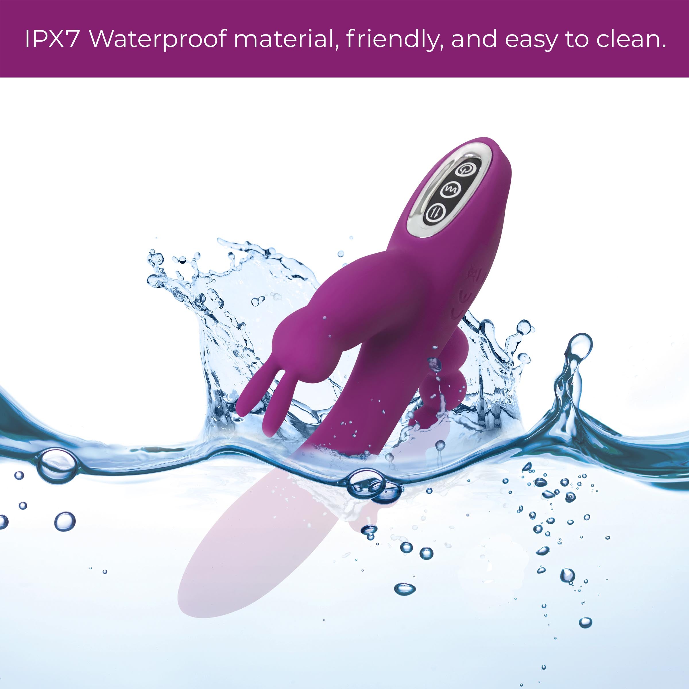 Quivers 10X Silicone G-spot Rabbit Vibrator in purple with dual motors and anal beads for enhanced pleasure.