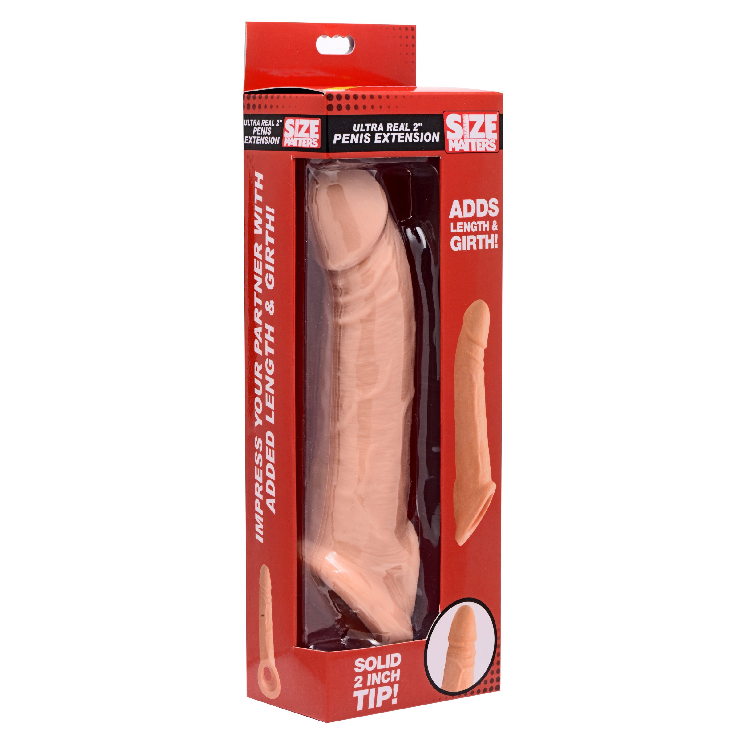 Ultra Real 1 Inch Solid Tip Penis Extension showcasing lifelike details and soft TPE material.
