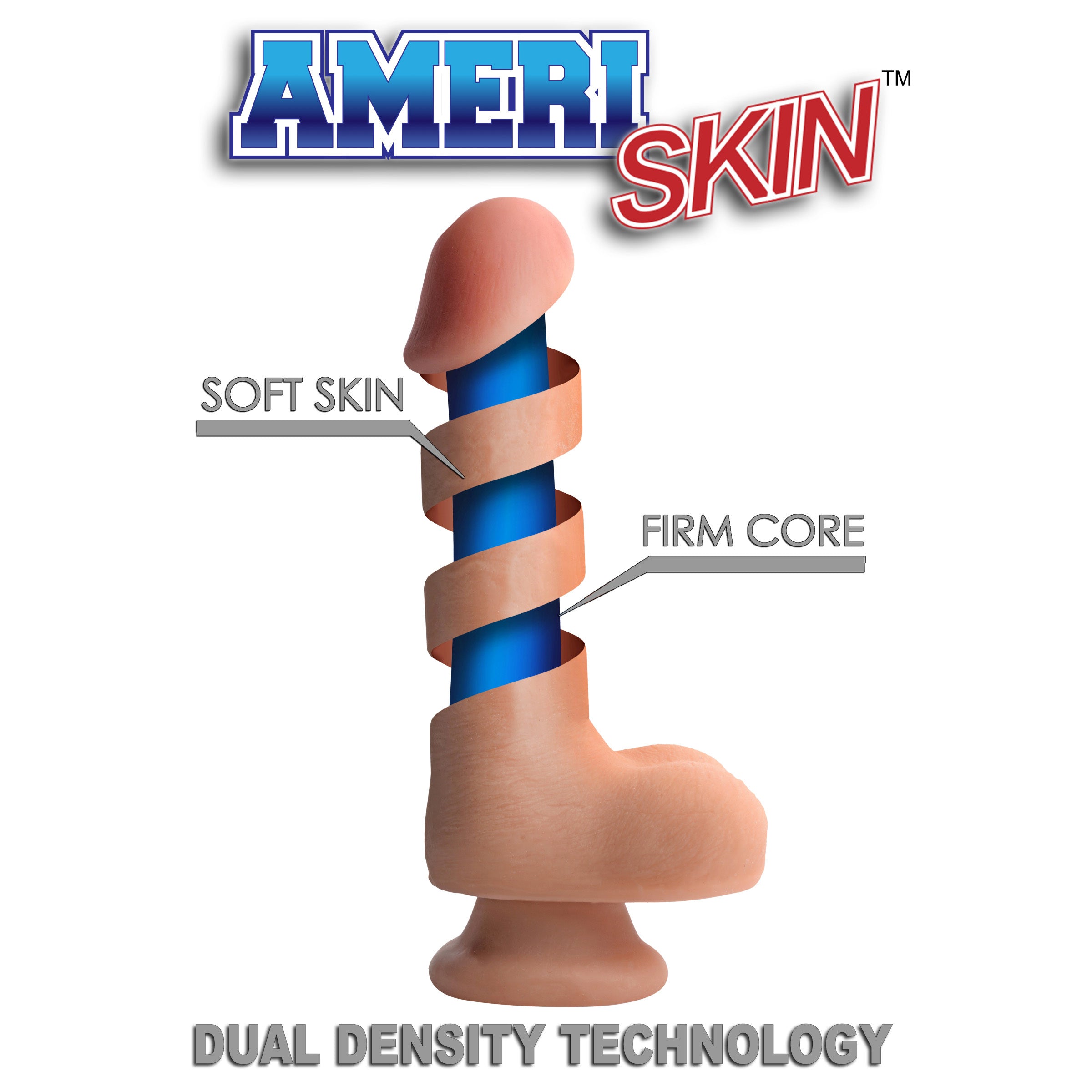 USA Cocks 8 Inch Ultra Real Dual Layer Dildo with realistic details and strong suction cup base.