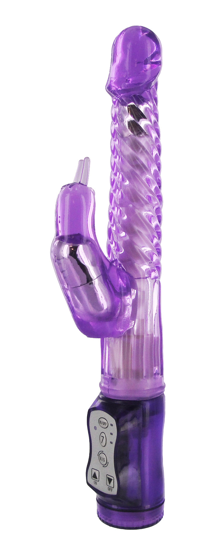 Versa Bunny 7 Function Bendable Rabbit Vibe in purple, showcasing its sleek design and flexible shaft.