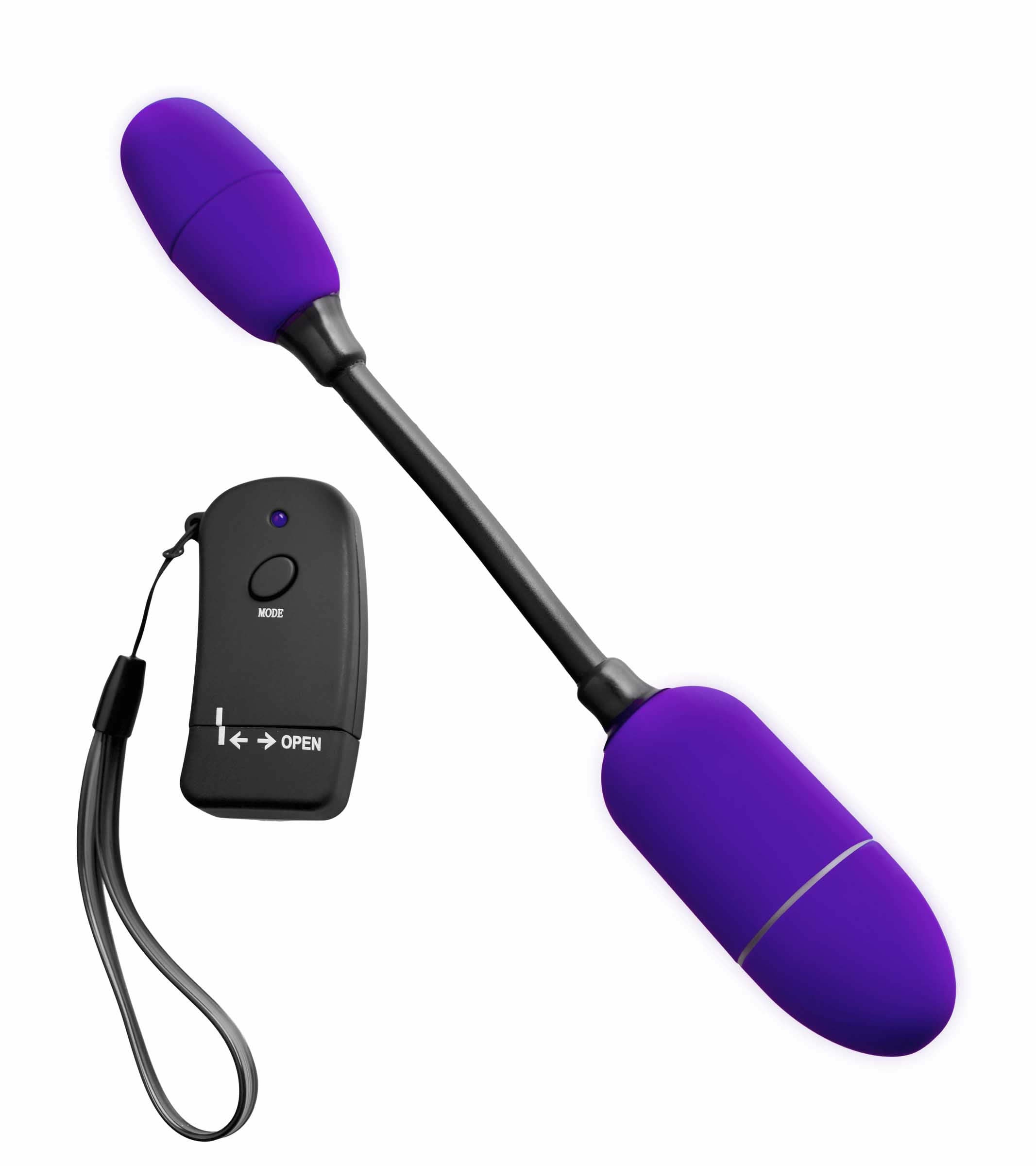 Viola Remote Control Dual Pleasure Flexi Bullets in purple, showcasing two distinct bullets connected by a bendable piece.