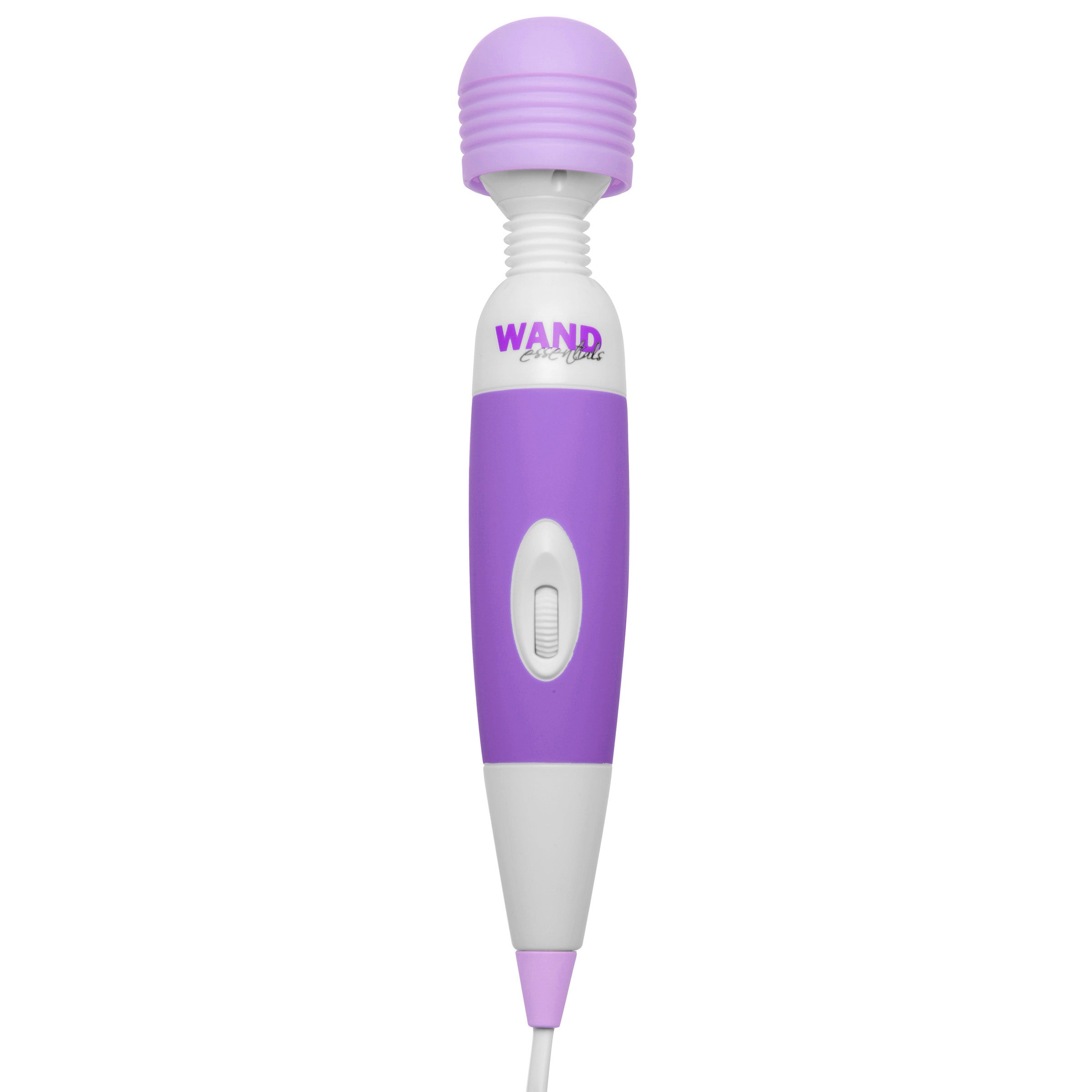 Wand Essentials Multi Speed Body Massager in purple and white with a soft TPR head and flexible neck.