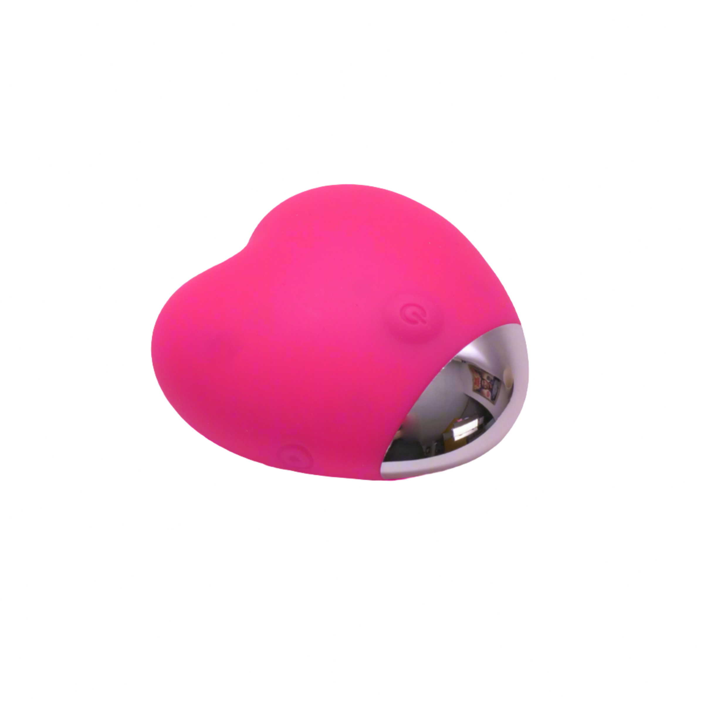 Wild at Heart Silicone External Heart Shaped Clitoral Vibrator in pink, featuring a heart shape and smooth silicone texture.
