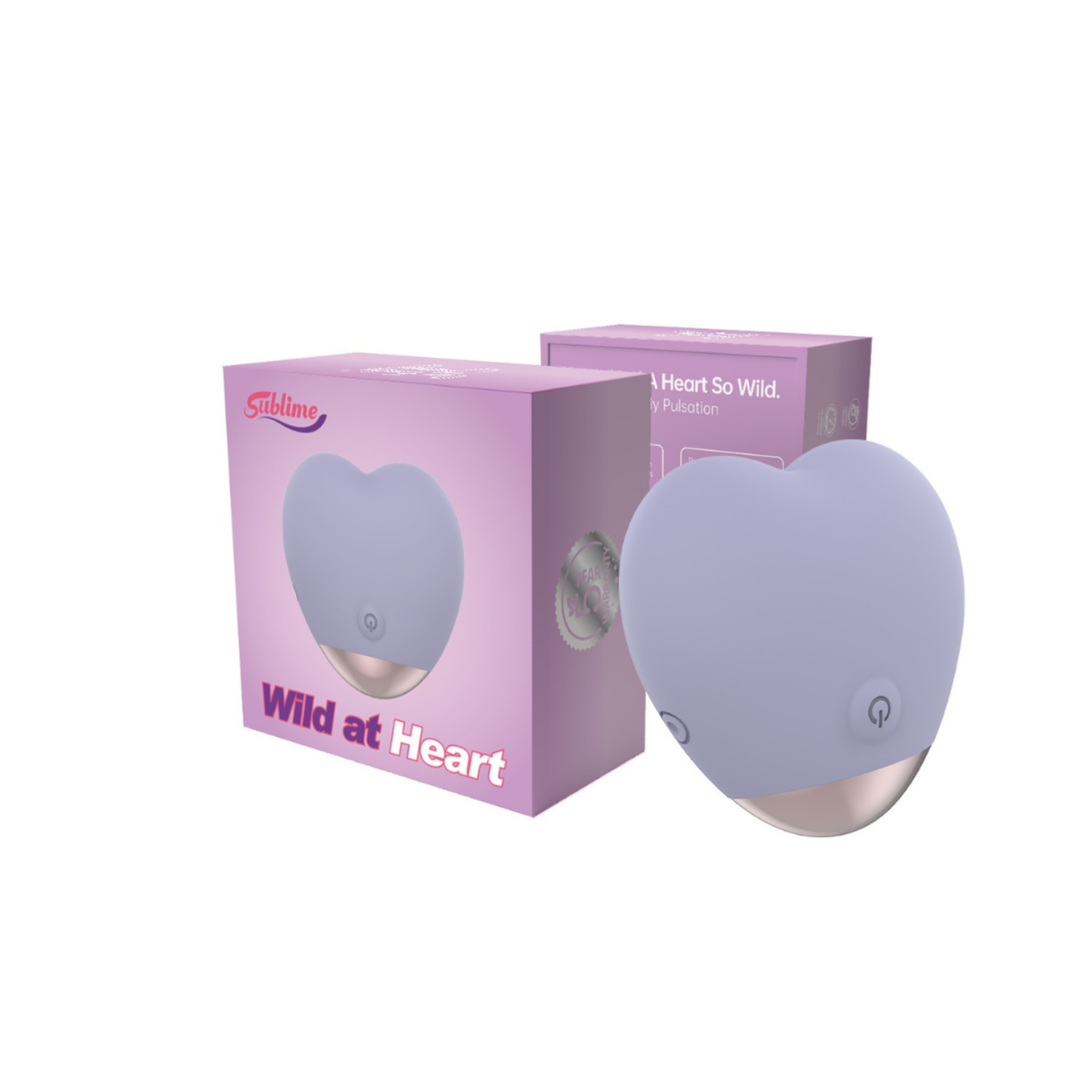 Wild at Heart Silicone External Heart Shaped Clitoral Vibrator in pink, featuring a heart shape and smooth silicone texture.