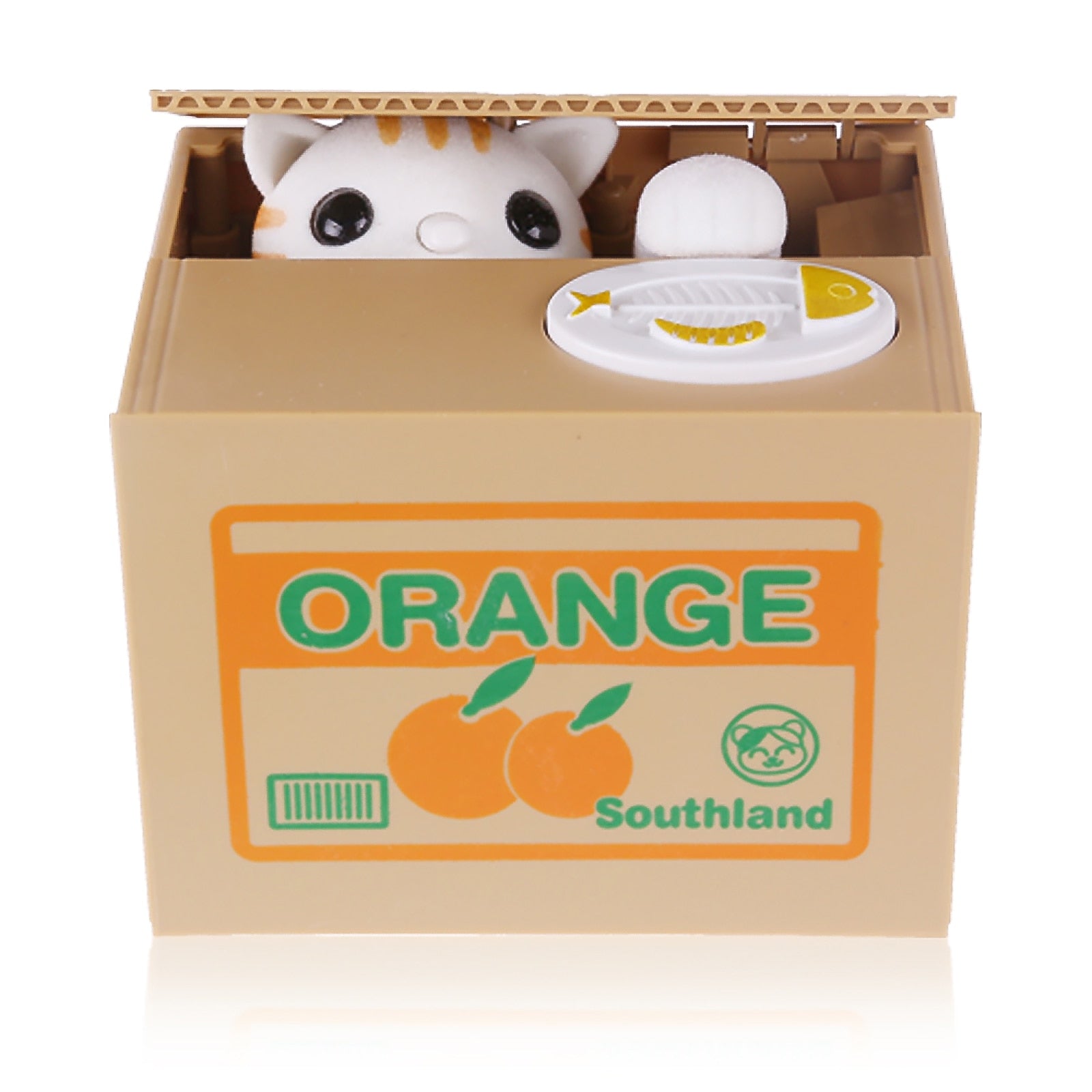 A cute Cat Panda Piggy Bank Coin Electronic Money Saving Box featuring a mechanical kitten that playfully catches coins.
