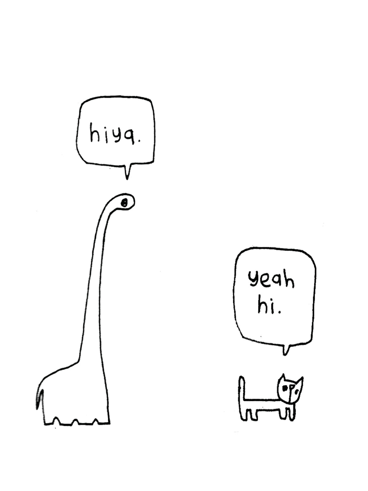 Main Dinosaur Greeting Cat Hello Card image
