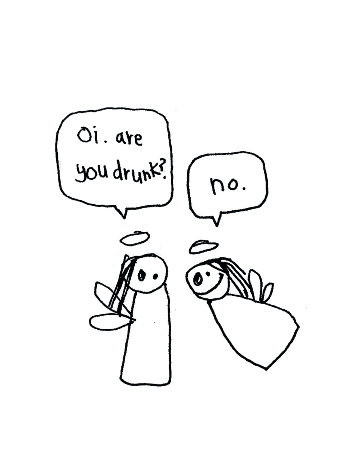 Main Drunken Angel Christmas Card image