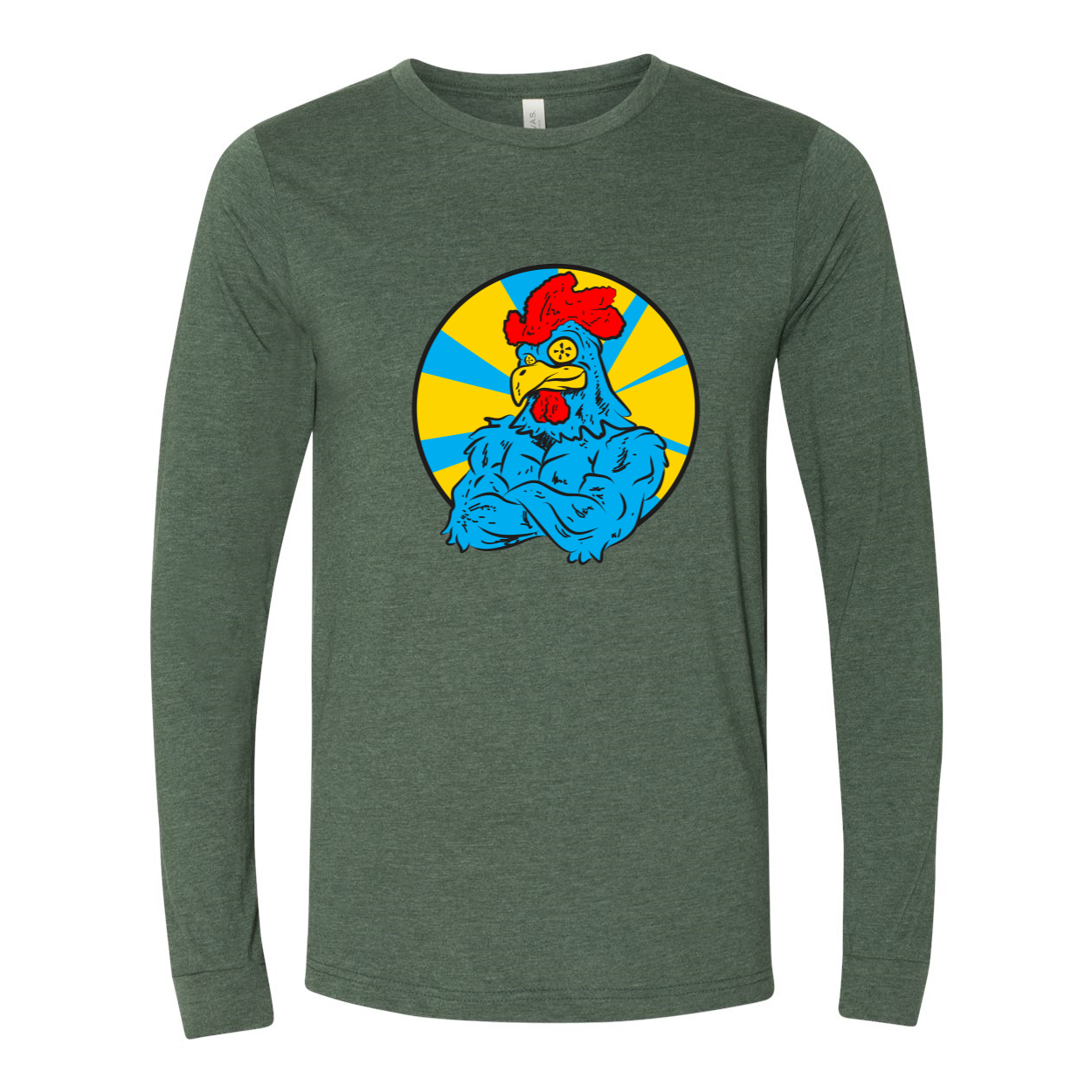 Big Cock Men's Long Sleeve Jersey Tee in various colors, showcasing its soft fabric and stylish design.