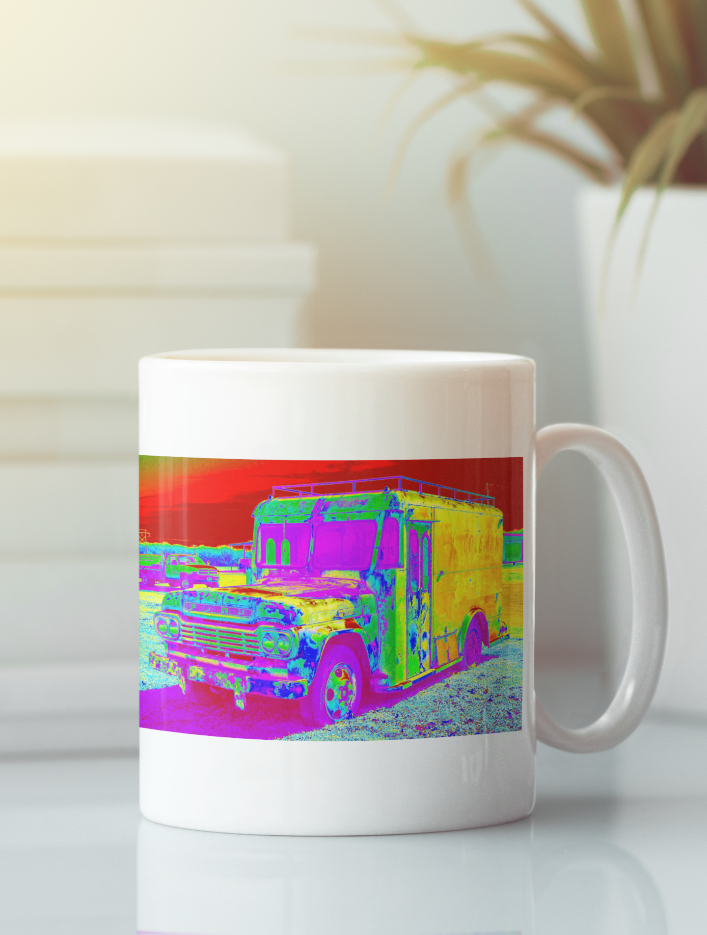 Coleman's Milk Truck #14 Modern Pop Art Canvas Print on cream-colored paper, showcasing vibrant colors and modern design.