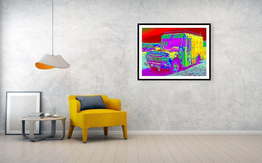 Coleman's Milk Truck #14 Modern Pop Art print showcasing a vintage truck with rust patterns, colorized from black and white photography.