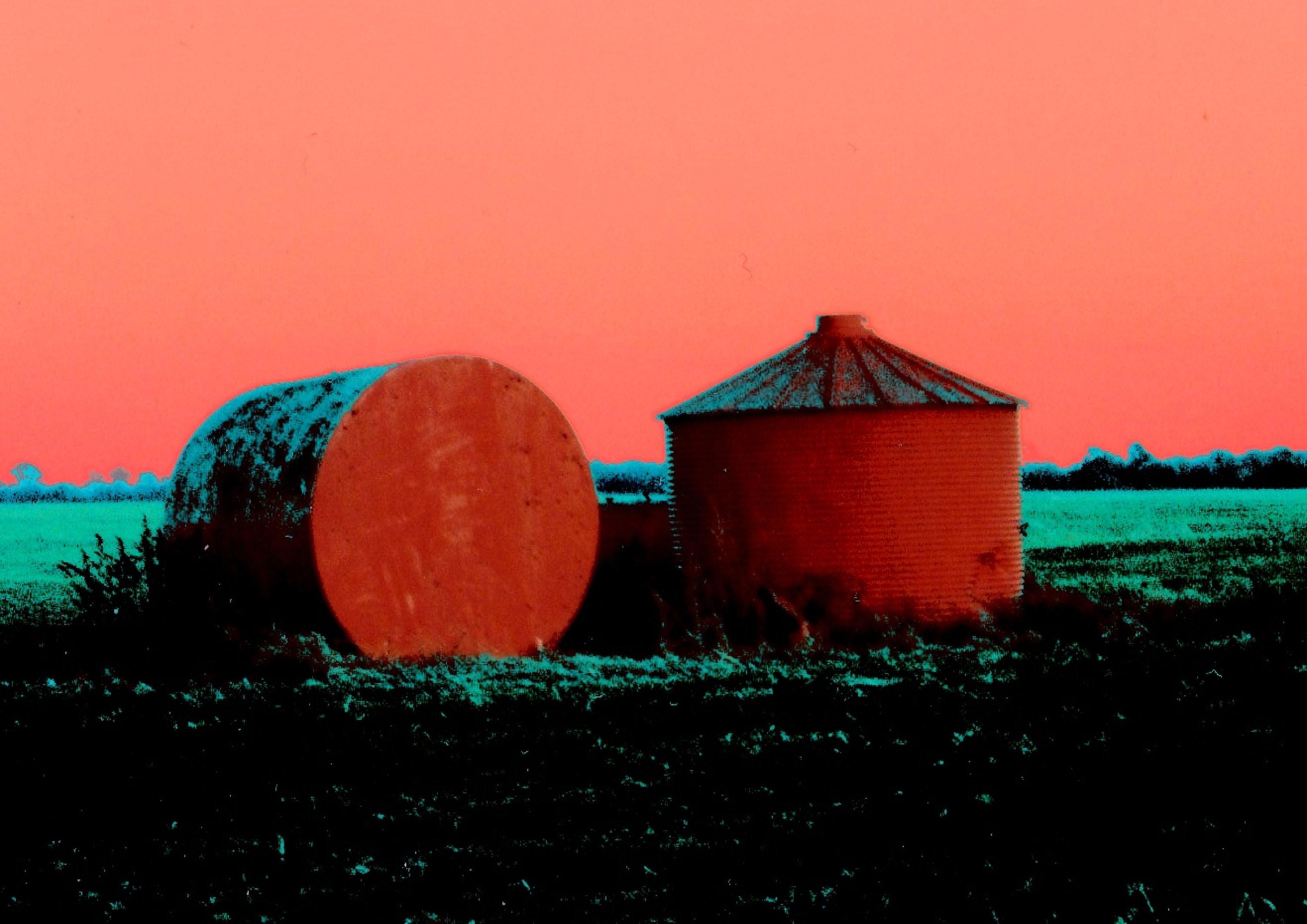 Grain Silos Modern Pop Art Canvas Print showcasing vibrant colors and artistic design, mounted on sturdy stretcher bars.