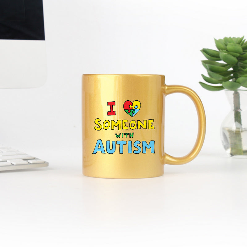 Main I Love Someone With Autism Gold & Silver Mug image