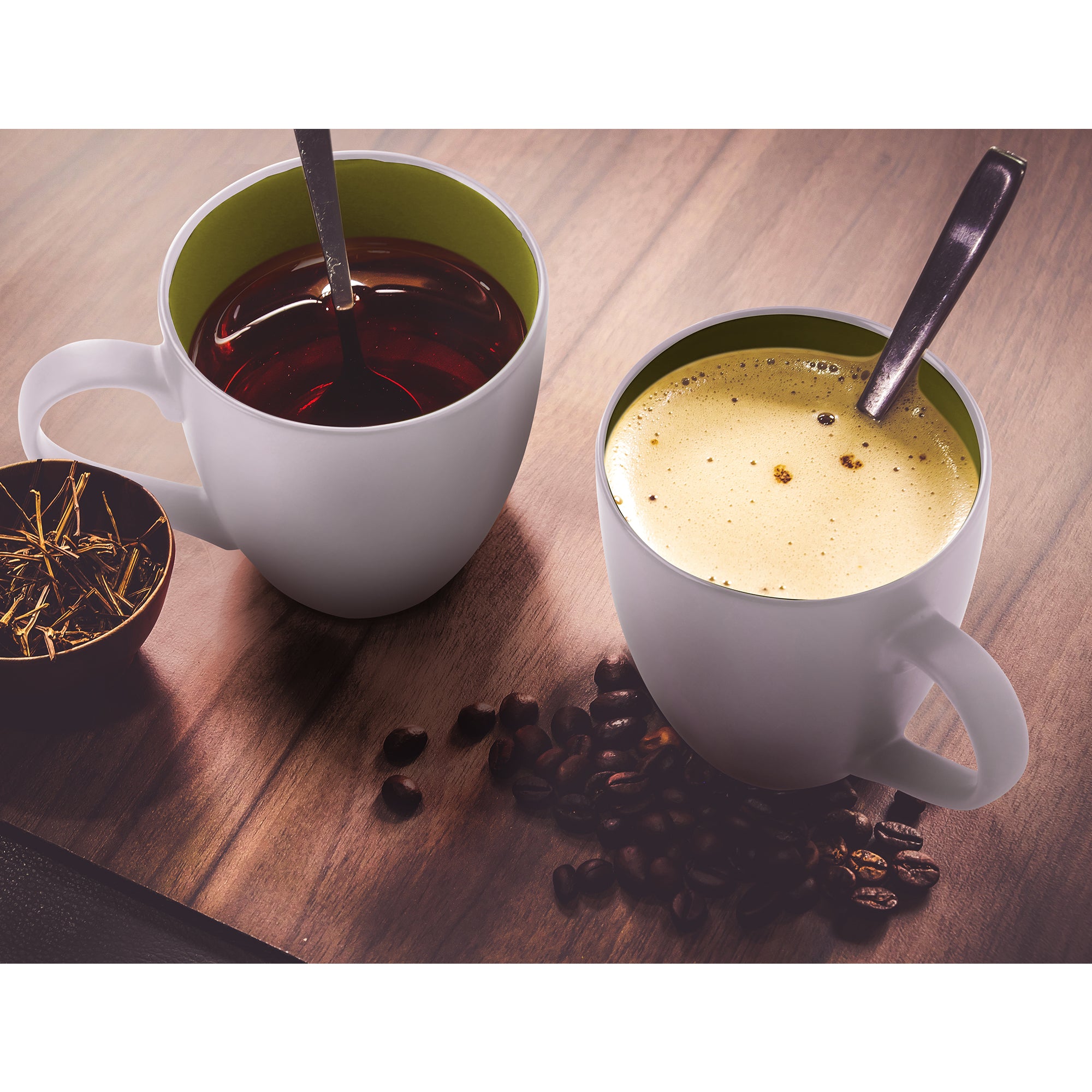 Kaffeetassen Set Le Papillon Kollektion in Weiß, bestehend aus 6 eleganten Steingut Tassen, ideal für Kaffee und Tee.