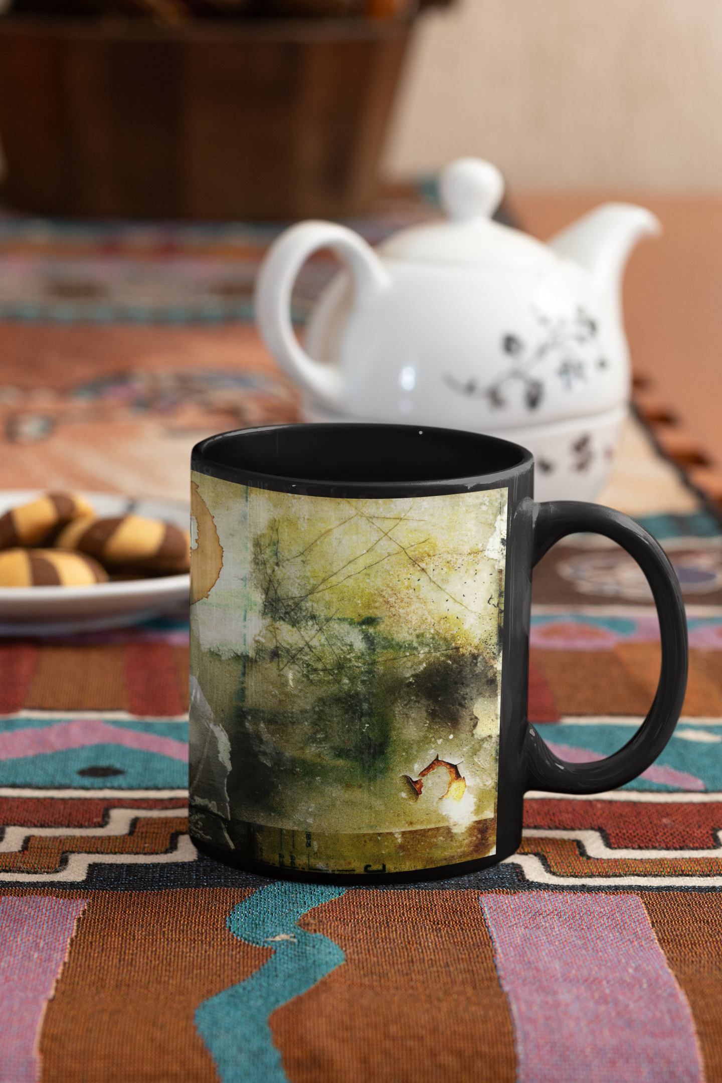 Nairobi #2 Digital Abstract Pop Art Canvas Print featuring vibrant colors and an Africa-shaped design, perfect for modern decor.