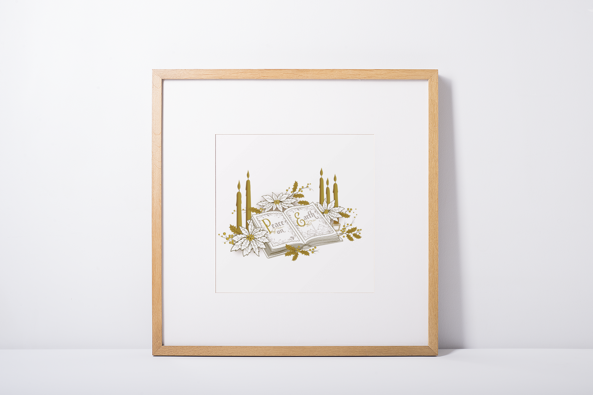 A vibrant Peace On Earth Modern Pop Art Print featuring contemporary design elements and festive colors, perfect for holiday decor.