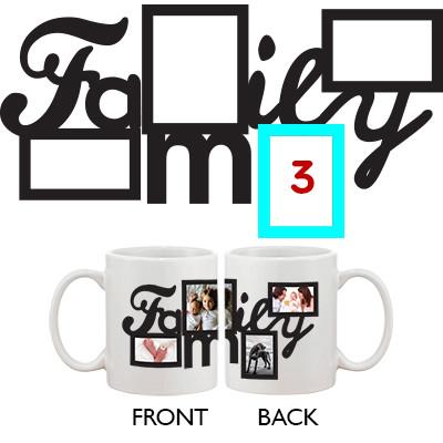 A personalized coffee mug featuring a custom photo collage with four pictures, showcasing vibrant colors and a ceramic finish, perfect for special occasions.