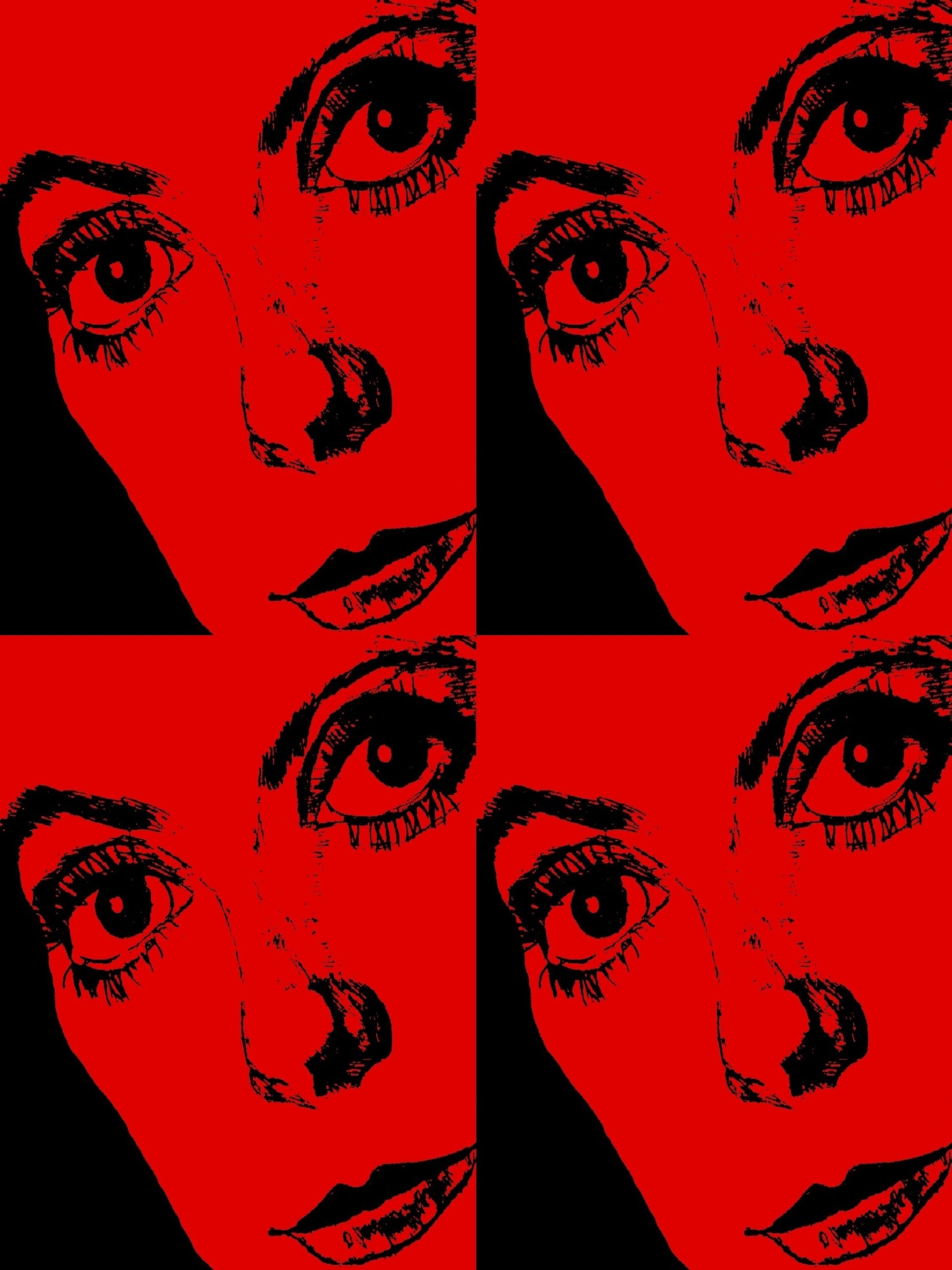 A vibrant modern pop art print of Catherine Deneuve, showcasing her iconic beauty and charm in bold colors.