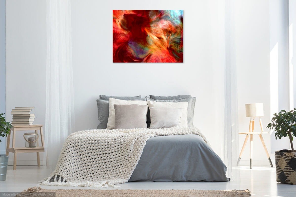 The Norsemen Modern Abstract Pop Art Canvas Print featuring calming abstract patterns in vibrant colors, perfect for modern home decor.