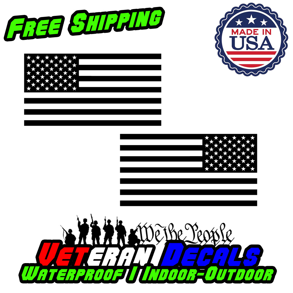 Mirrored American Flag Sticker Decal on a white background, showcasing vibrant colors and premium vinyl quality.