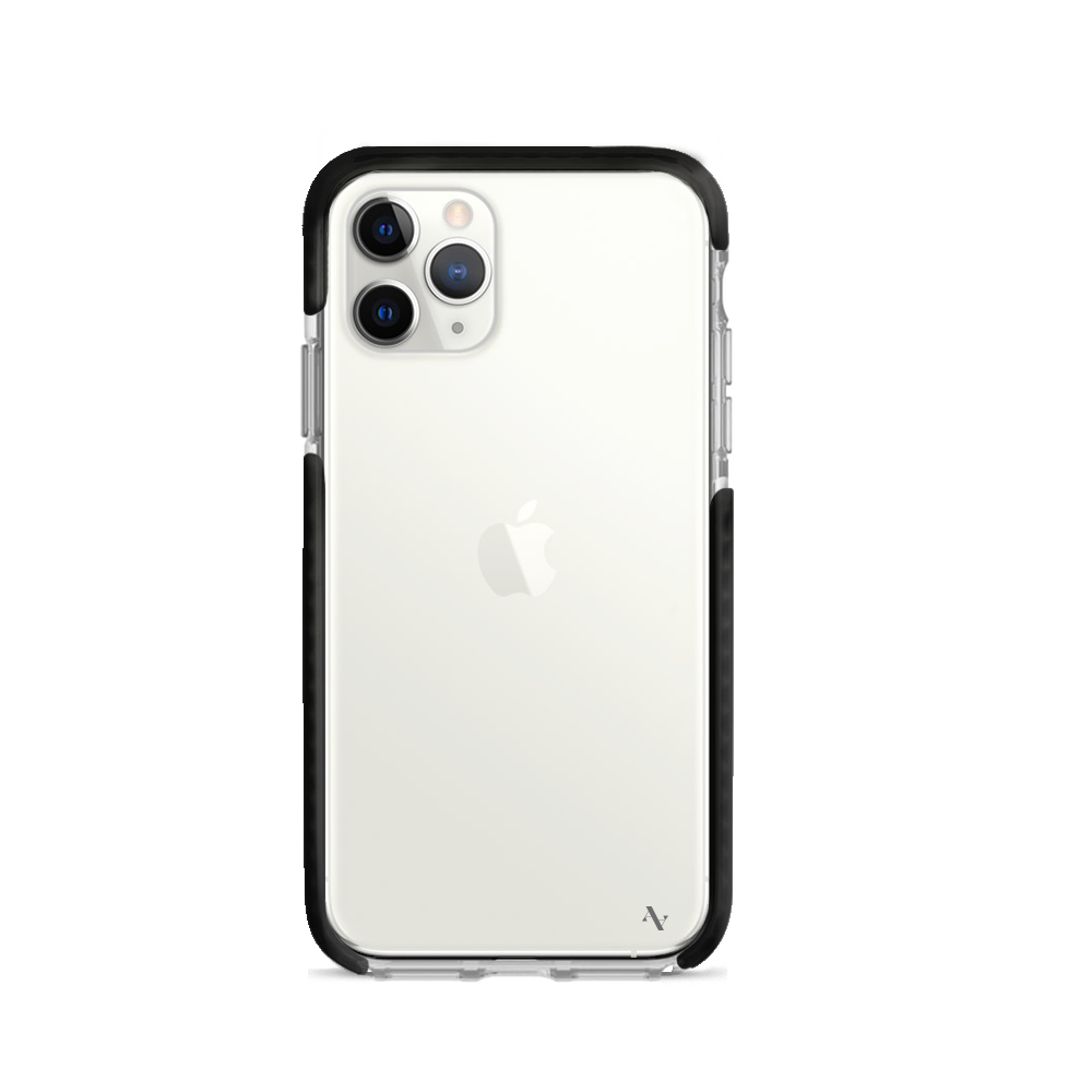 Bump Series iPhone 11 Pro Clear Case showcasing its slim design and customizable features.