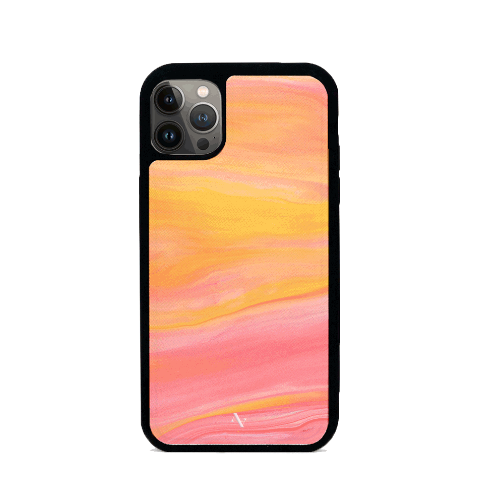 Dreamland iPhone 14 Pro Leather Case in vegan saffiano leather with customizable options.